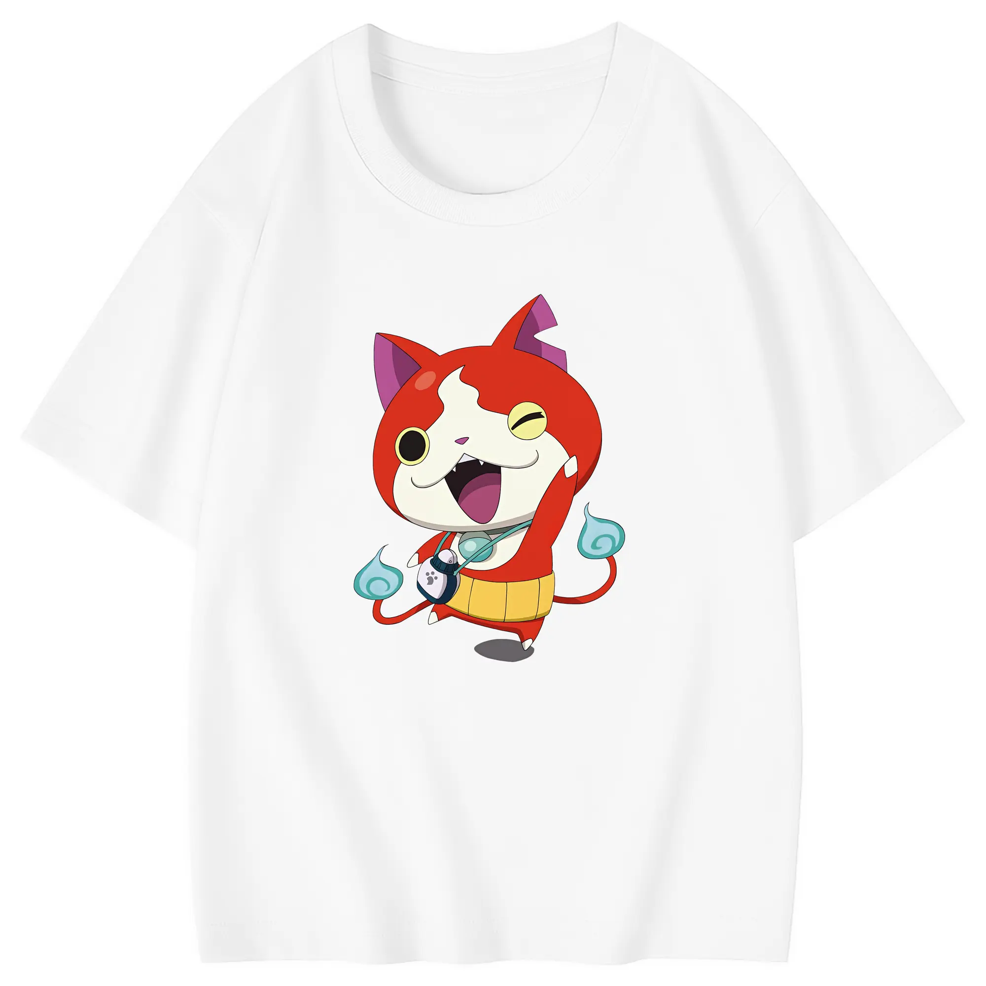 妖怪ウォッチ グッズ,ジバニャン - 綿100％ キッズTシャツ ・ フロントプリント ・ 快適 通気性 ・ スポーツ カジュアル 散歩用