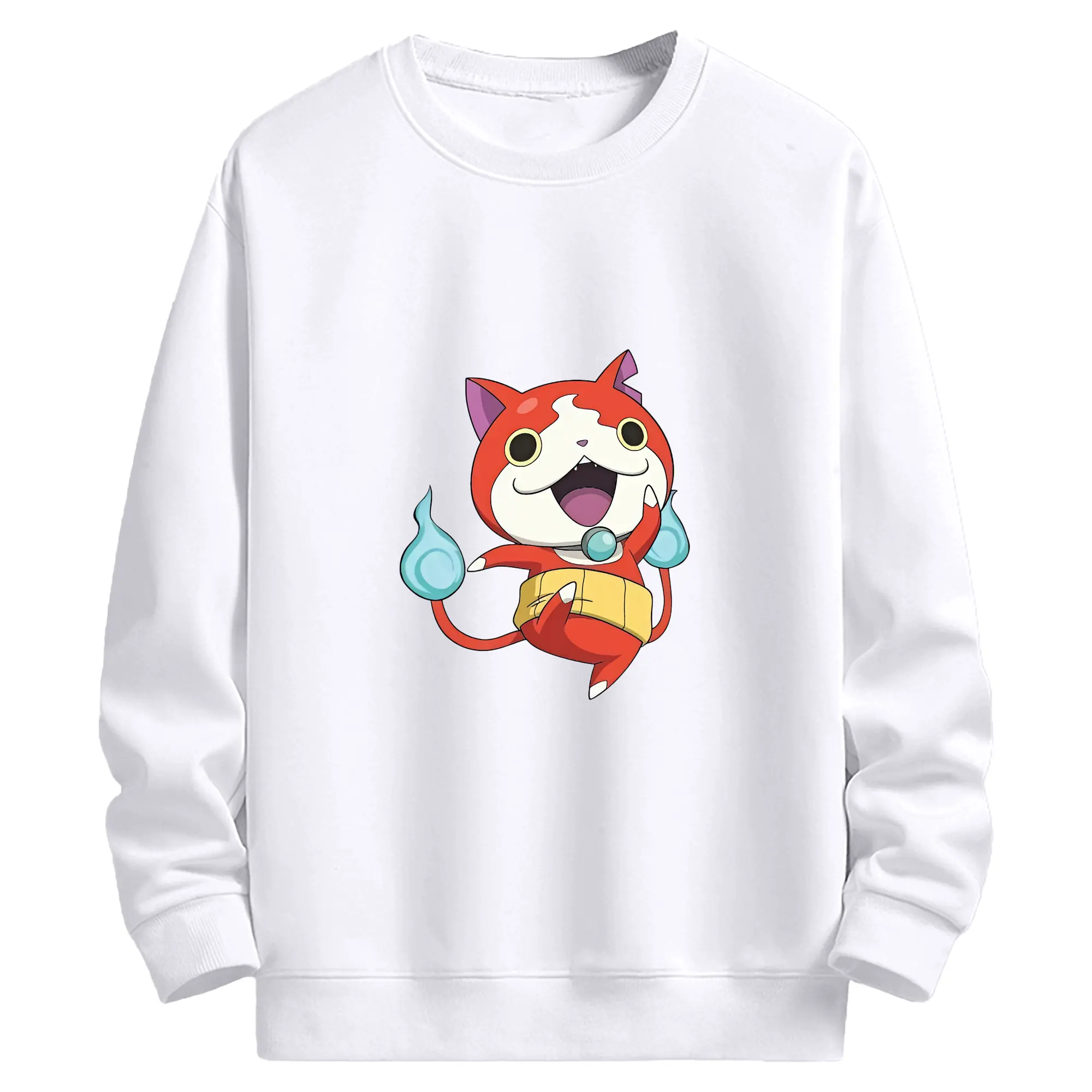 妖怪ウォッチ グッズ,ジバニャン - 高品質 クルーネック スウェット ・ コットン59％ ポリエステル41％ ・ ユニセックス 長袖 トレーナー ・ カジュアル デイリー スポーツ 散歩用