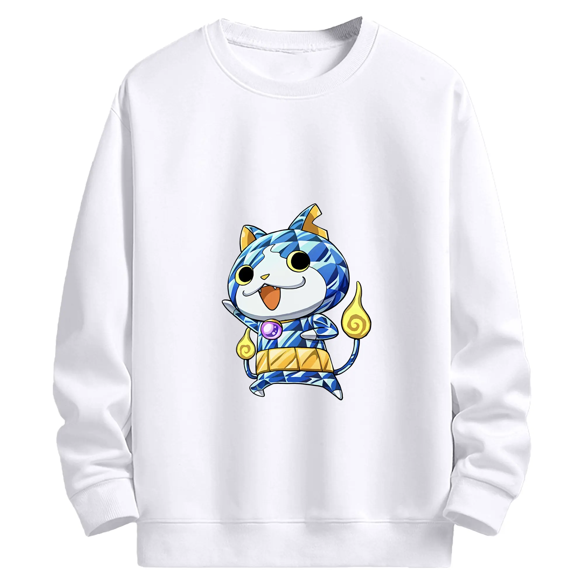 妖怪ウォッチ グッズ,ジバニャン - 高品質 クルーネック スウェット ・ コットン59％ ポリエステル41％ ・ ユニセックス 長袖 トレーナー ・ カジュアル デイリー スポーツ 散歩用
