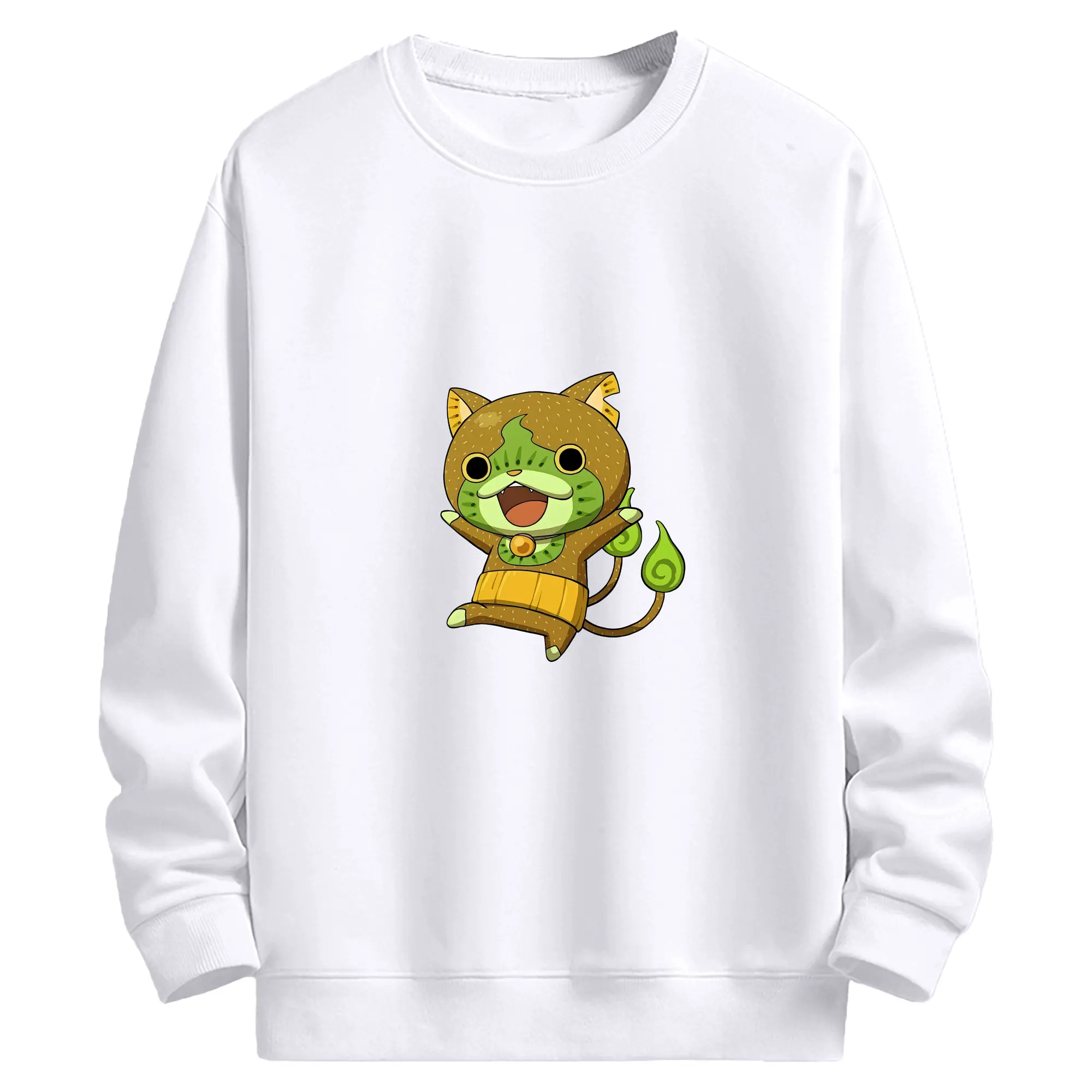 妖怪ウォッチ グッズ,ジバニャン - 高品質 クルーネック スウェット ・ コットン59％ ポリエステル41％ ・ ユニセックス 長袖 トレーナー ・ カジュアル デイリー スポーツ 散歩用