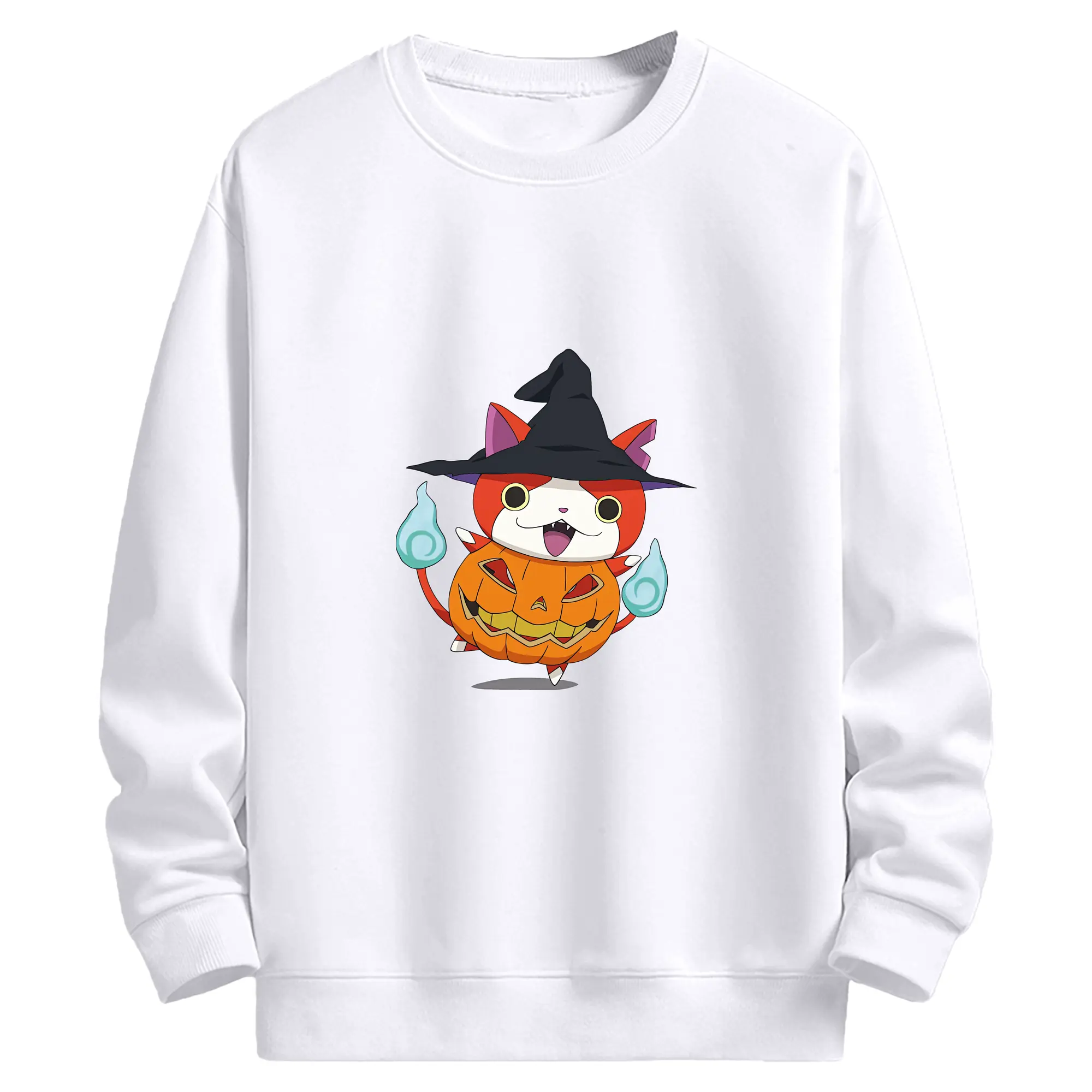 妖怪ウォッチ グッズ,ジバニャン - 高品質 クルーネック スウェット ・ コットン59％ ポリエステル41％ ・ ユニセックス 長袖 トレーナー ・ カジュアル デイリー スポーツ 散歩用