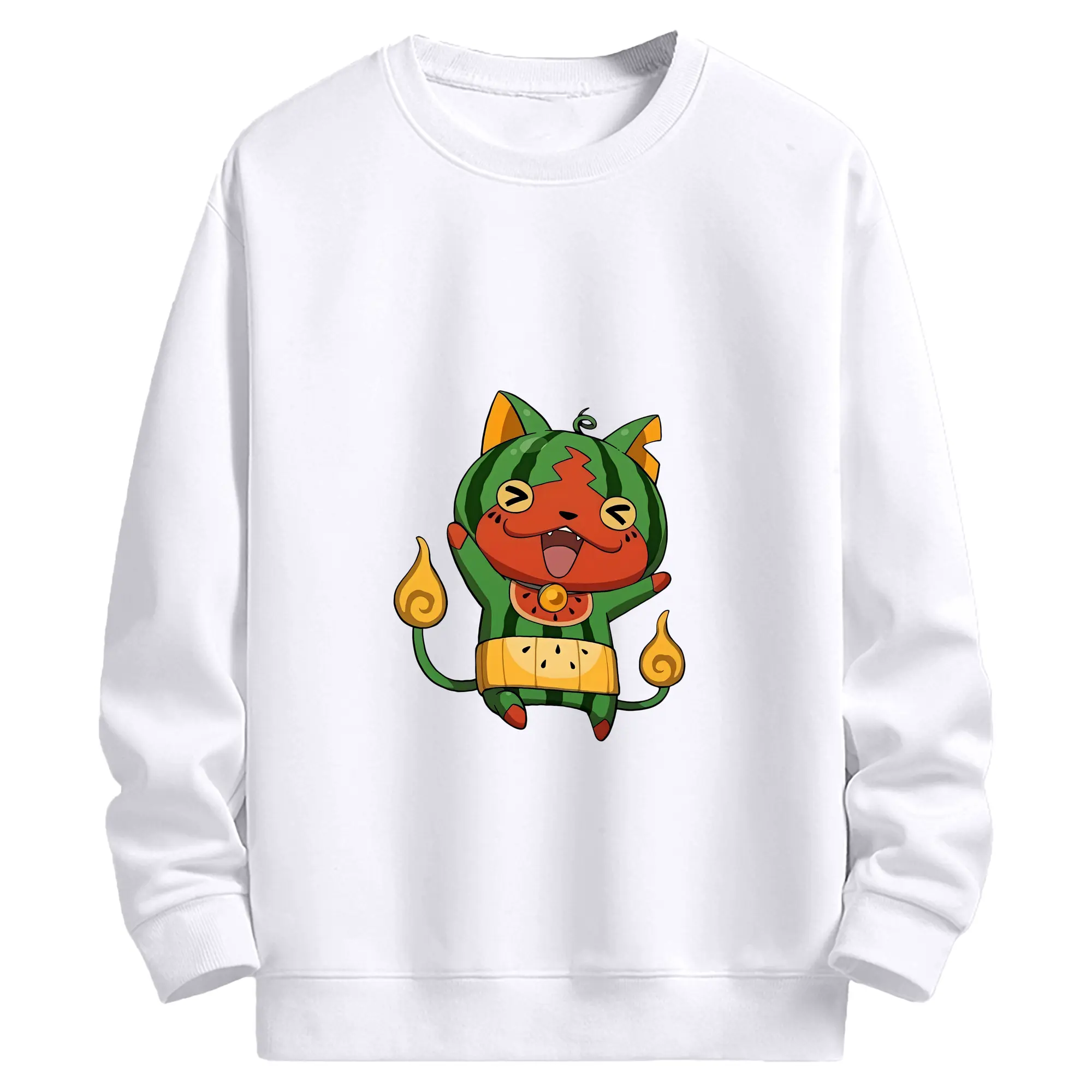 妖怪ウォッチ グッズ,ジバニャン - 高品質 クルーネック スウェット ・ コットン59％ ポリエステル41％ ・ ユニセックス 長袖 トレーナー ・ カジュアル デイリー スポーツ 散歩用