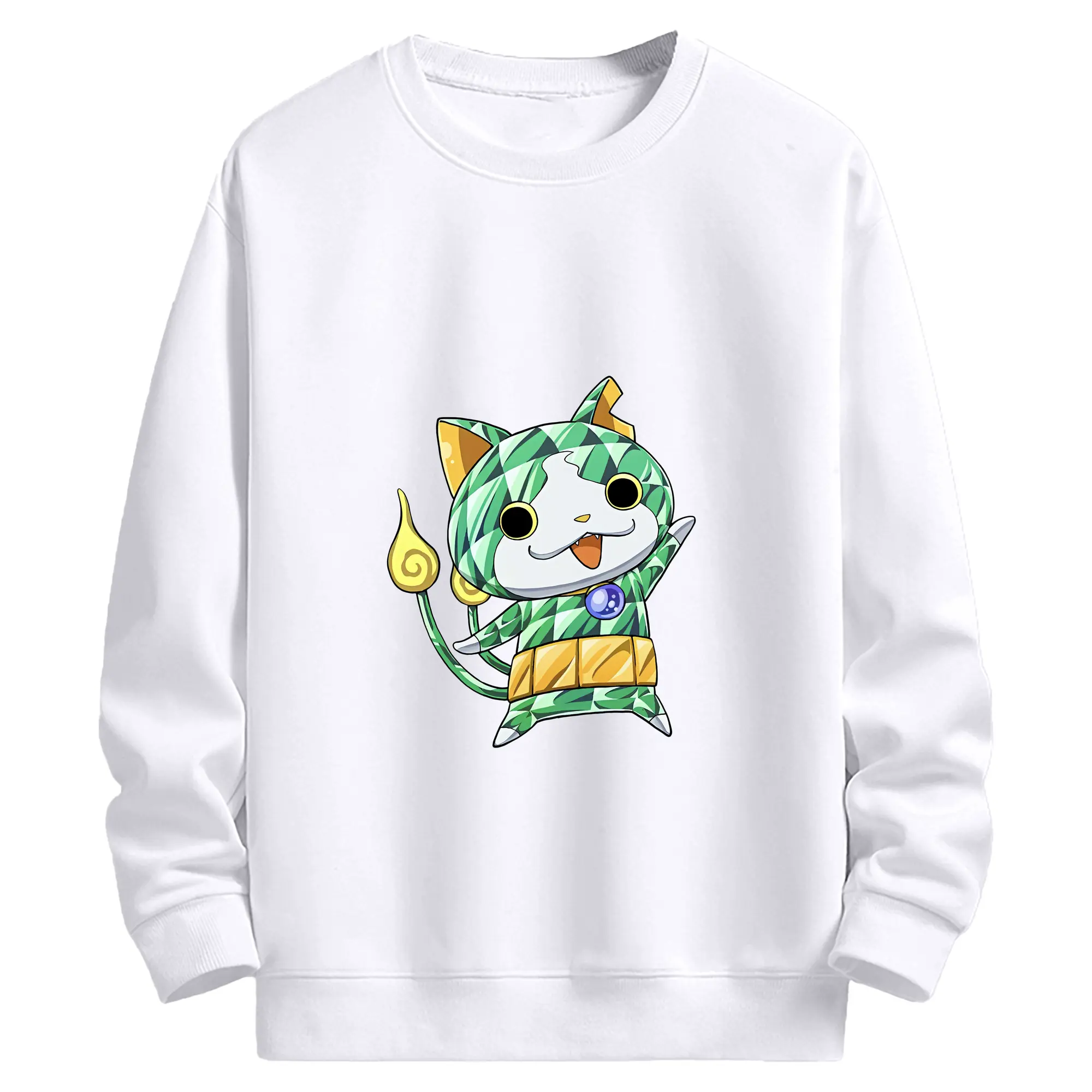 妖怪ウォッチ グッズ,ジバニャン - 高品質 クルーネック スウェット ・ コットン59％ ポリエステル41％ ・ ユニセックス 長袖 トレーナー ・ カジュアル デイリー スポーツ 散歩用