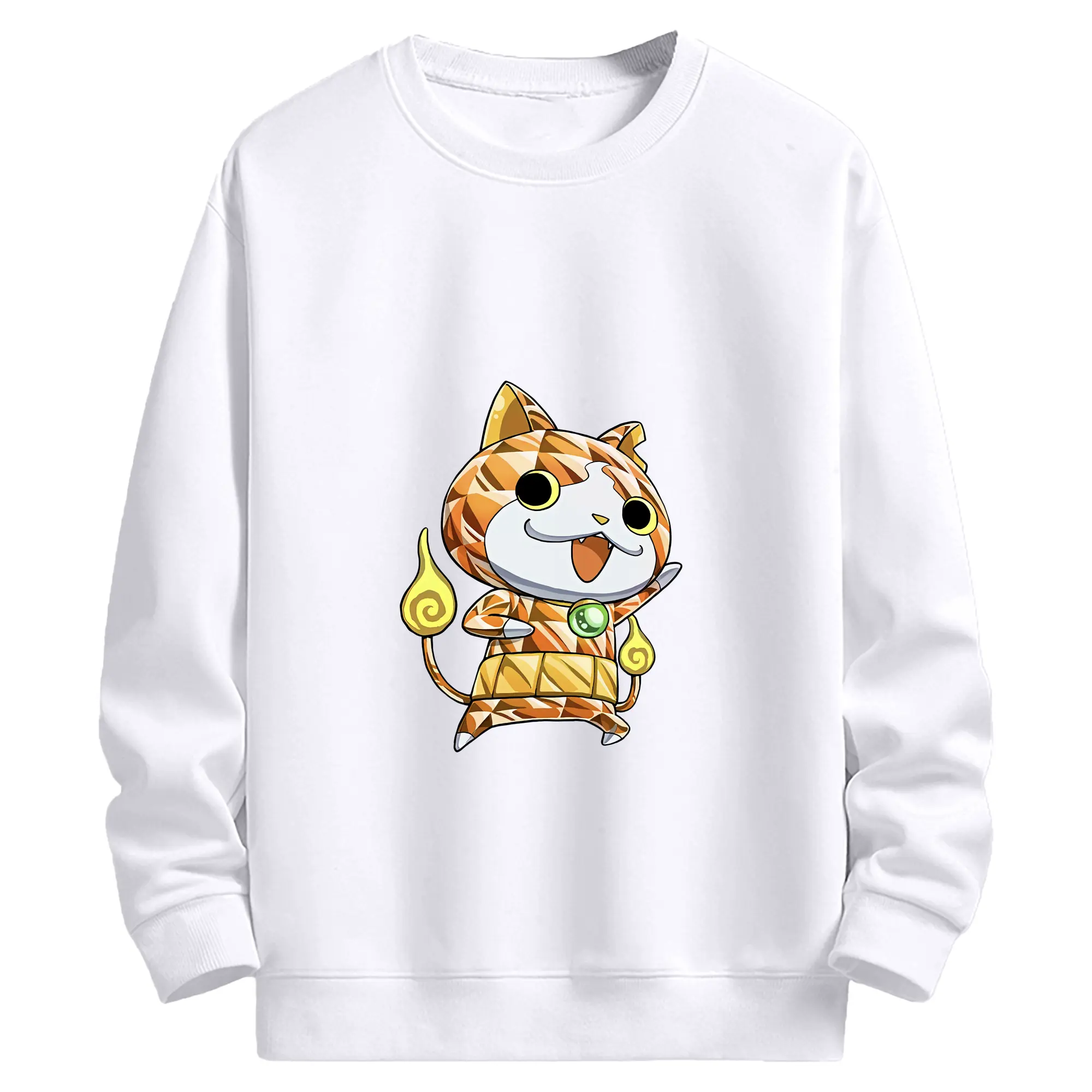 妖怪ウォッチ グッズ,ジバニャン - 高品質 クルーネック スウェット ・ コットン59％ ポリエステル41％ ・ ユニセックス 長袖 トレーナー ・ カジュアル デイリー スポーツ 散歩用