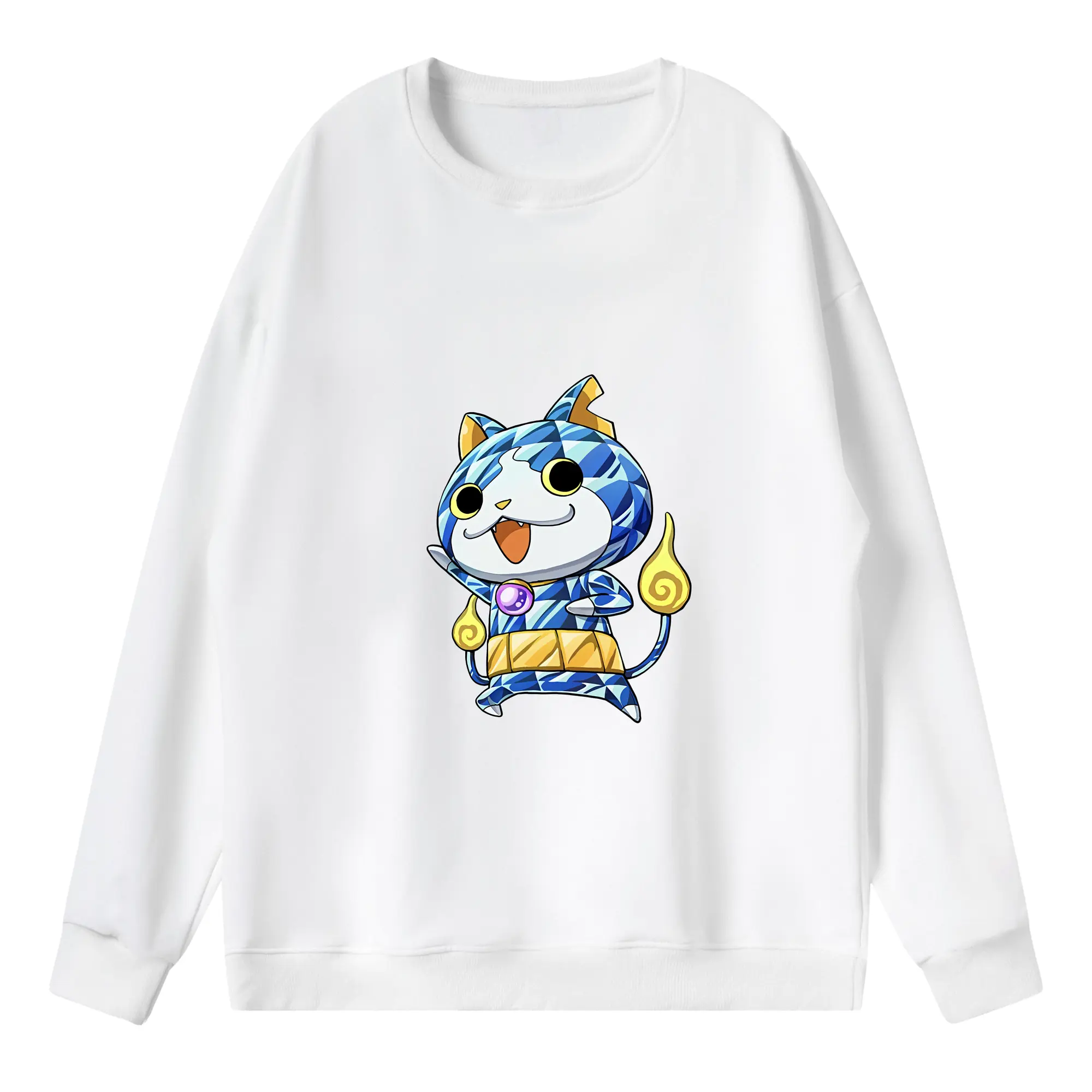 妖怪ウォッチ グッズ,ジバニャン - 薄手 クルーネック スウェット 裏毛260g · ポリエステル 春秋向け カジュアル 男女兼用 · トレーナー デイリー スポーツ 散歩に最適