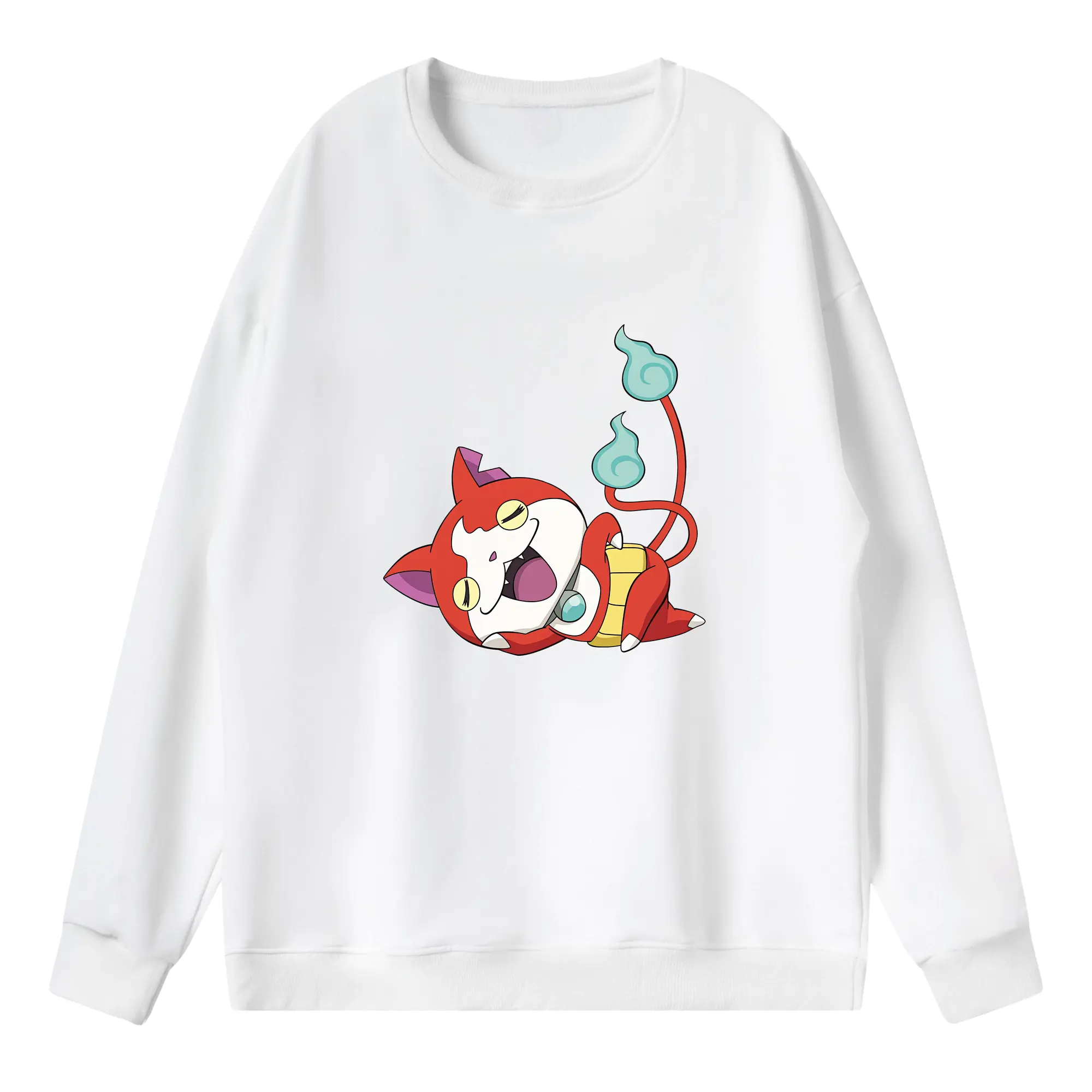 妖怪ウォッチ グッズ,ジバニャン - 薄手 クルーネック スウェット 裏毛260g · ポリエステル 春秋向け カジュアル 男女兼用 · トレーナー デイリー スポーツ 散歩に最適