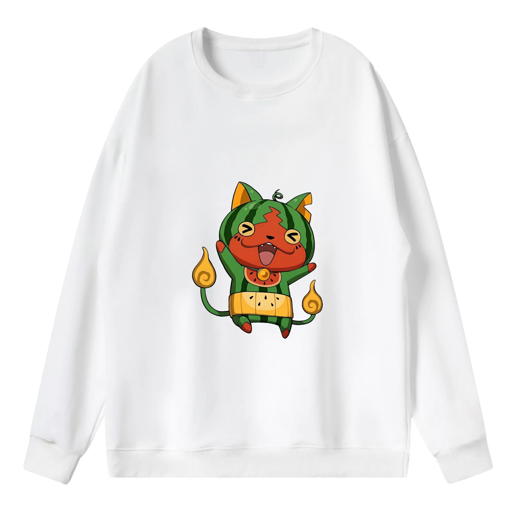 妖怪ウォッチ グッズ,ジバニャン - 薄手 クルーネック スウェット 裏毛260g · ポリエステル 春秋向け カジュアル 男女兼用 · トレーナー デイリー スポーツ 散歩に最適