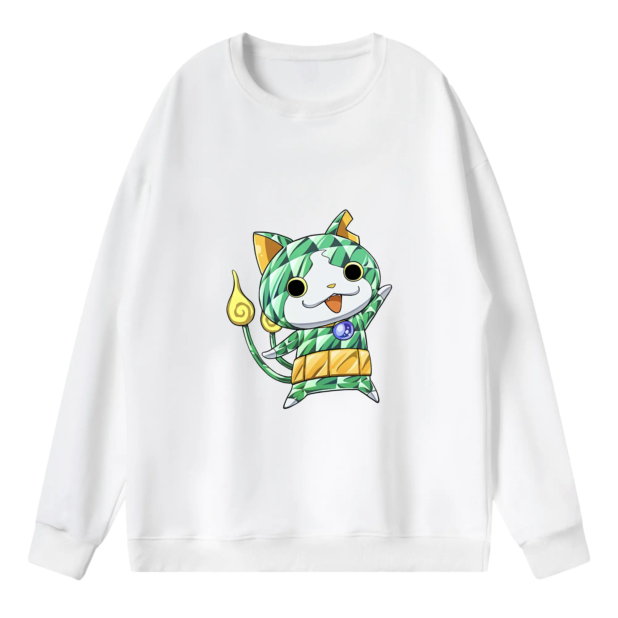 妖怪ウォッチ グッズ,ジバニャン - 薄手 クルーネック スウェット 裏毛260g · ポリエステル 春秋向け カジュアル 男女兼用 · トレーナー デイリー スポーツ 散歩に最適