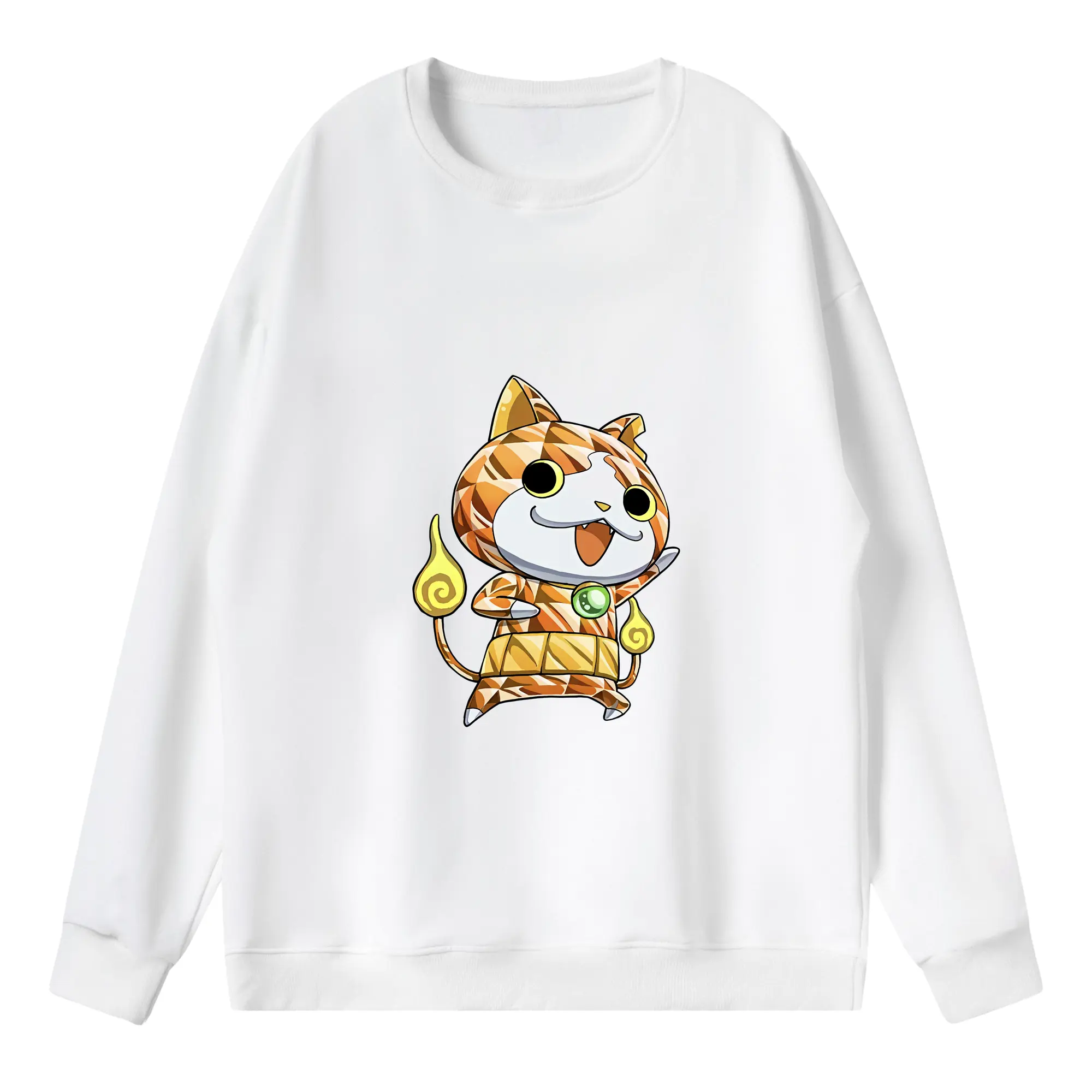 妖怪ウォッチ グッズ,ジバニャン - 薄手 クルーネック スウェット 裏毛260g · ポリエステル 春秋向け カジュアル 男女兼用 · トレーナー デイリー スポーツ 散歩に最適