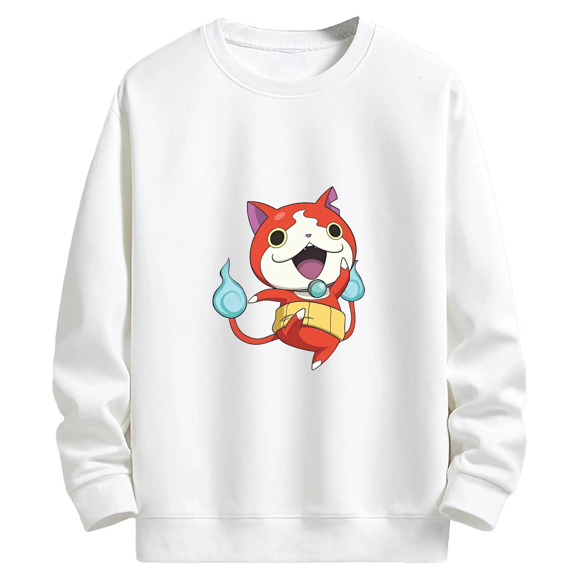 妖怪ウォッチ グッズ,ジバニャン - キッズ クルーネックスウェットシャツ ・ フロントプリント ・ 綿80％ ポリエステル20％ ・ 快適 通学 スポーツ 日常使い お散歩用