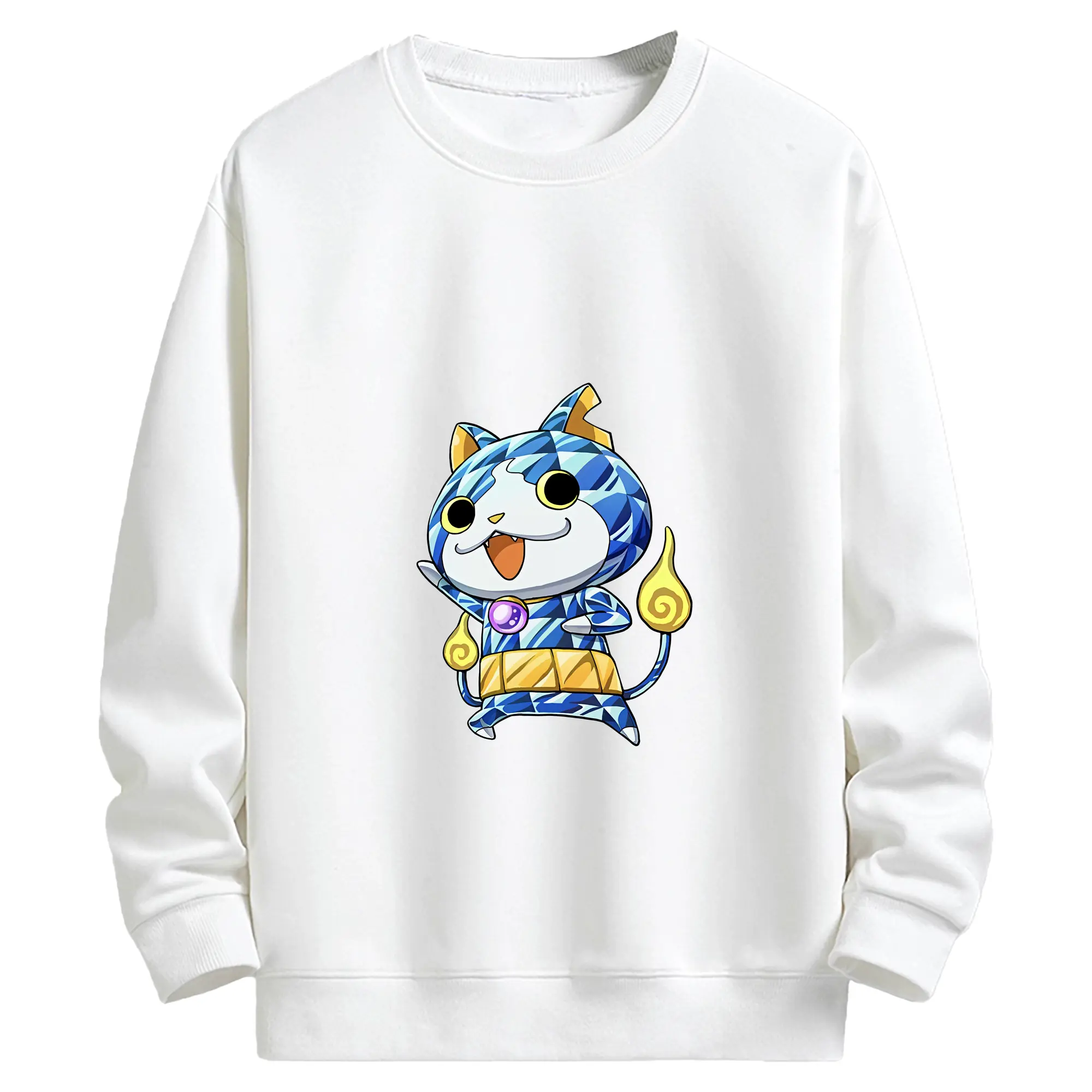 妖怪ウォッチ グッズ,ジバニャン - キッズ クルーネックスウェットシャツ ・ フロントプリント ・ 綿80％ ポリエステル20％ ・ 快適 通学 スポーツ 日常使い お散歩用