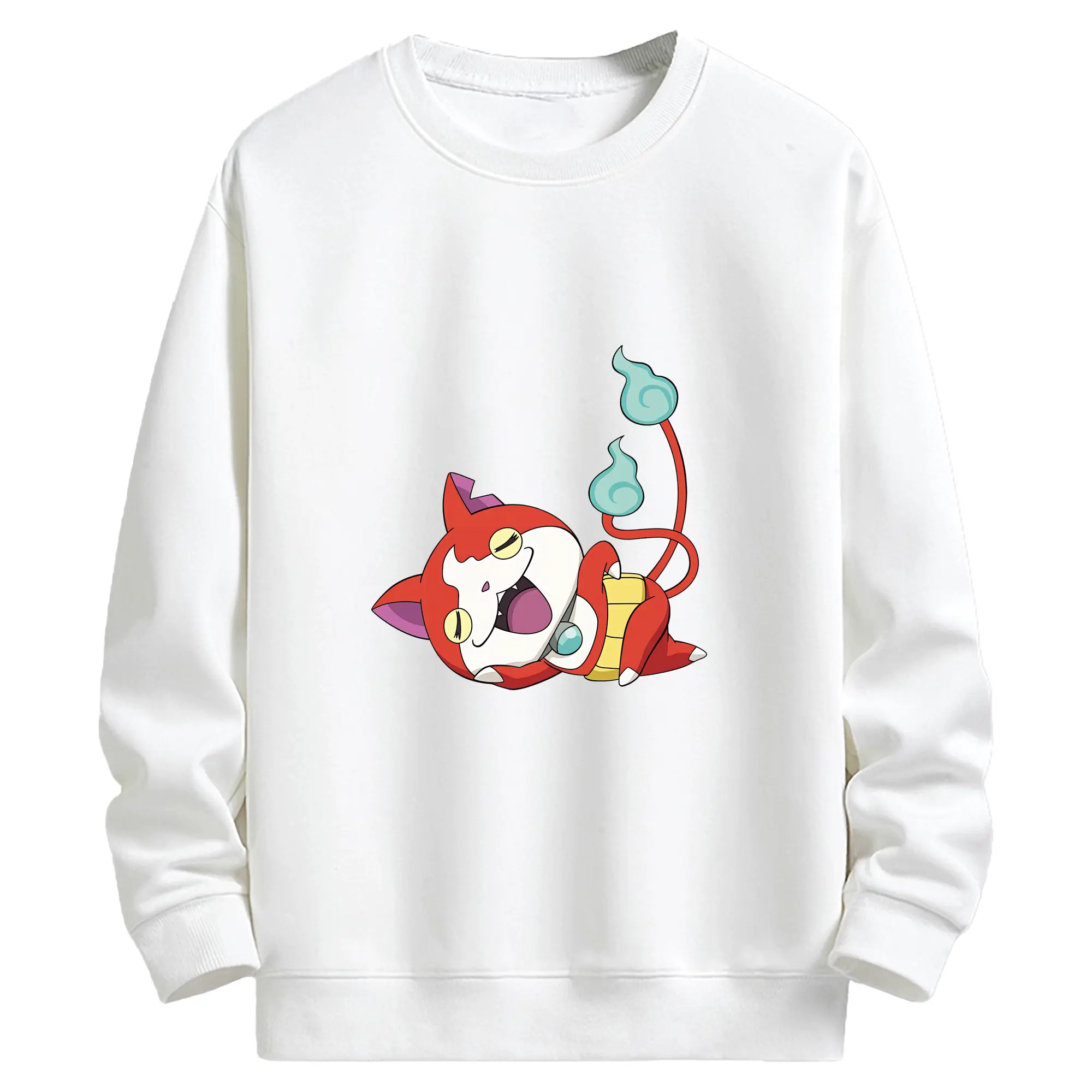 妖怪ウォッチ グッズ,ジバニャン - キッズ クルーネックスウェットシャツ ・ フロントプリント ・ 綿80％ ポリエステル20％ ・ 快適 通学 スポーツ 日常使い お散歩用