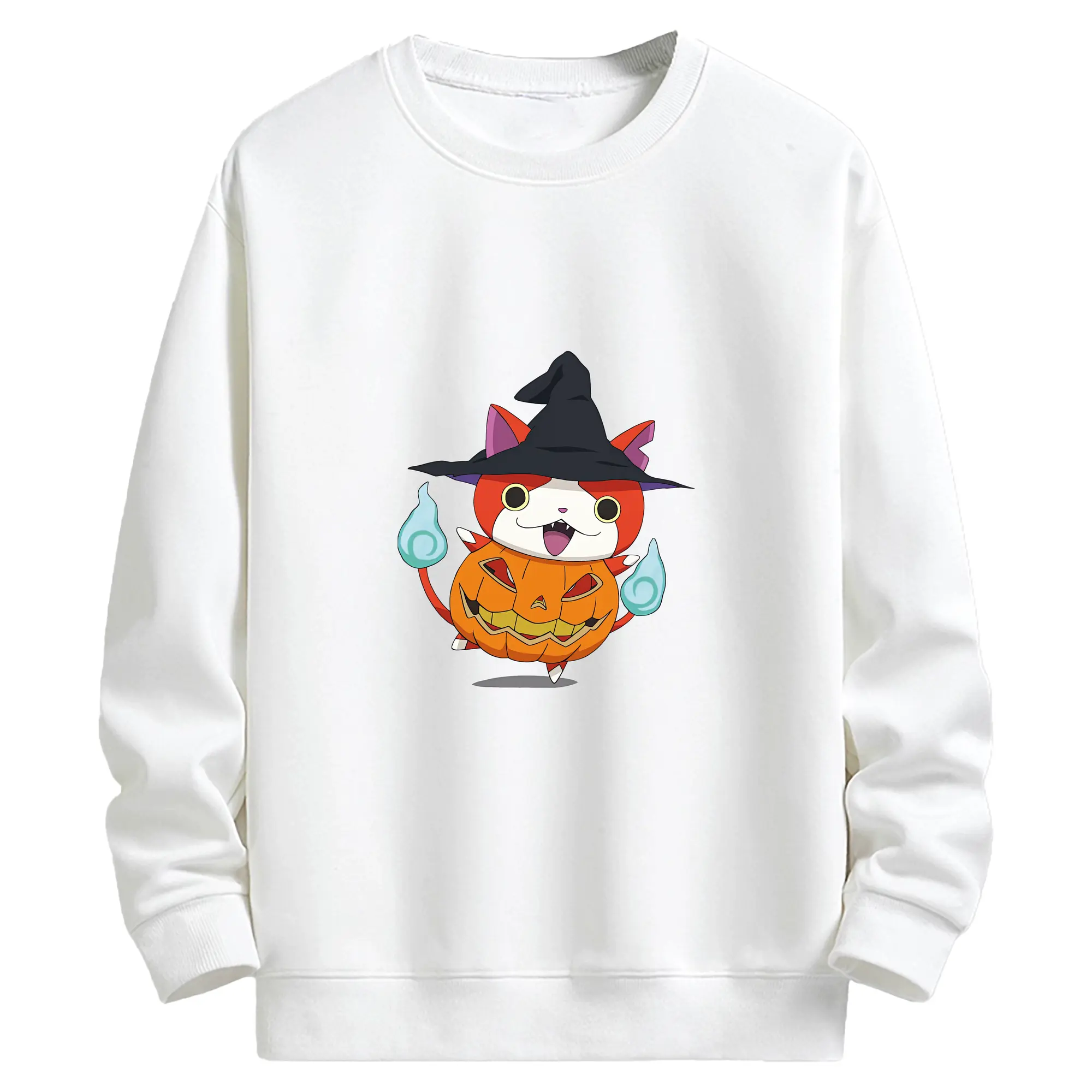 妖怪ウォッチ グッズ,ジバニャン - キッズ クルーネックスウェットシャツ ・ フロントプリント ・ 綿80％ ポリエステル20％ ・ 快適 通学 スポーツ 日常使い お散歩用