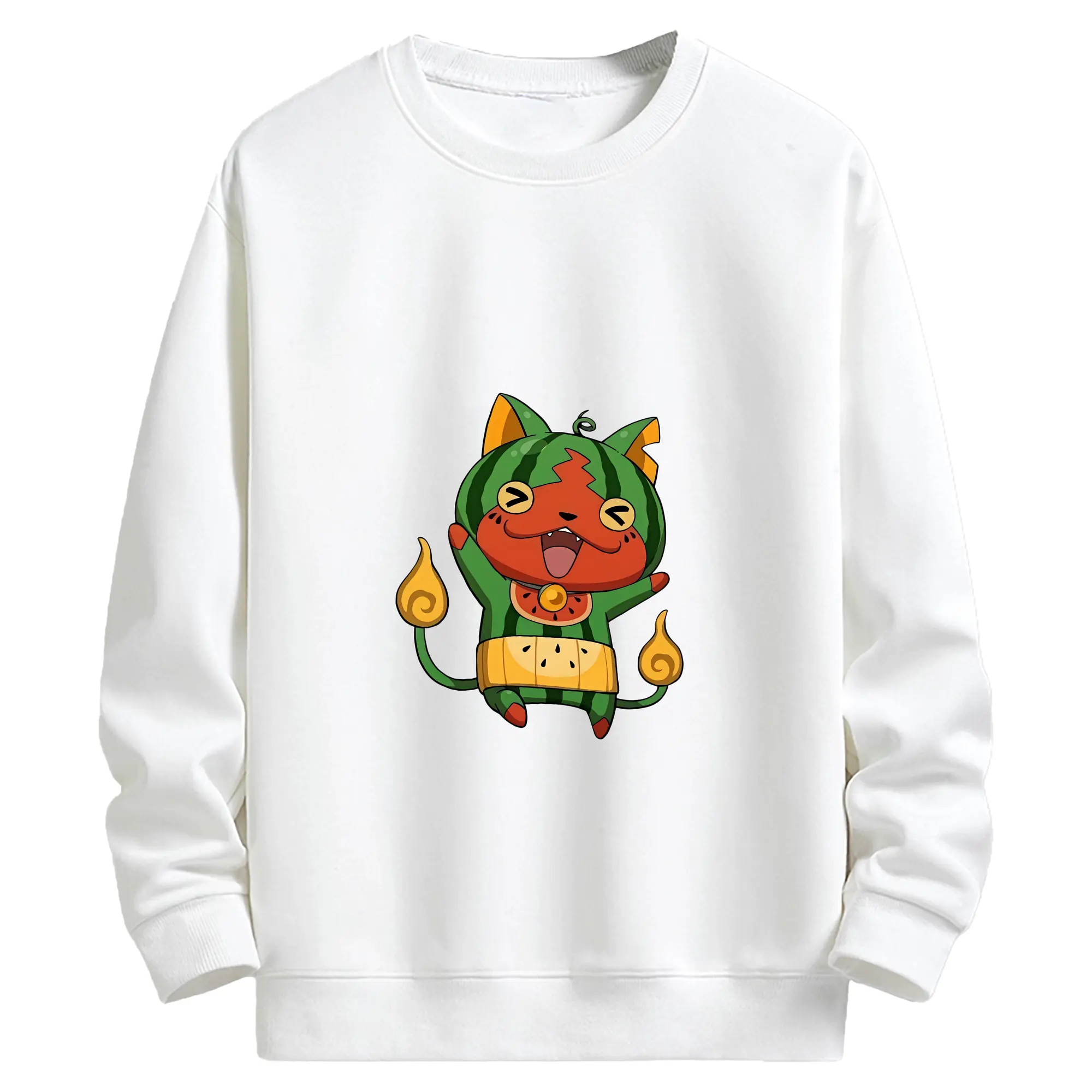 妖怪ウォッチ グッズ,ジバニャン - キッズ クルーネックスウェットシャツ ・ フロントプリント ・ 綿80％ ポリエステル20％ ・ 快適 通学 スポーツ 日常使い お散歩用