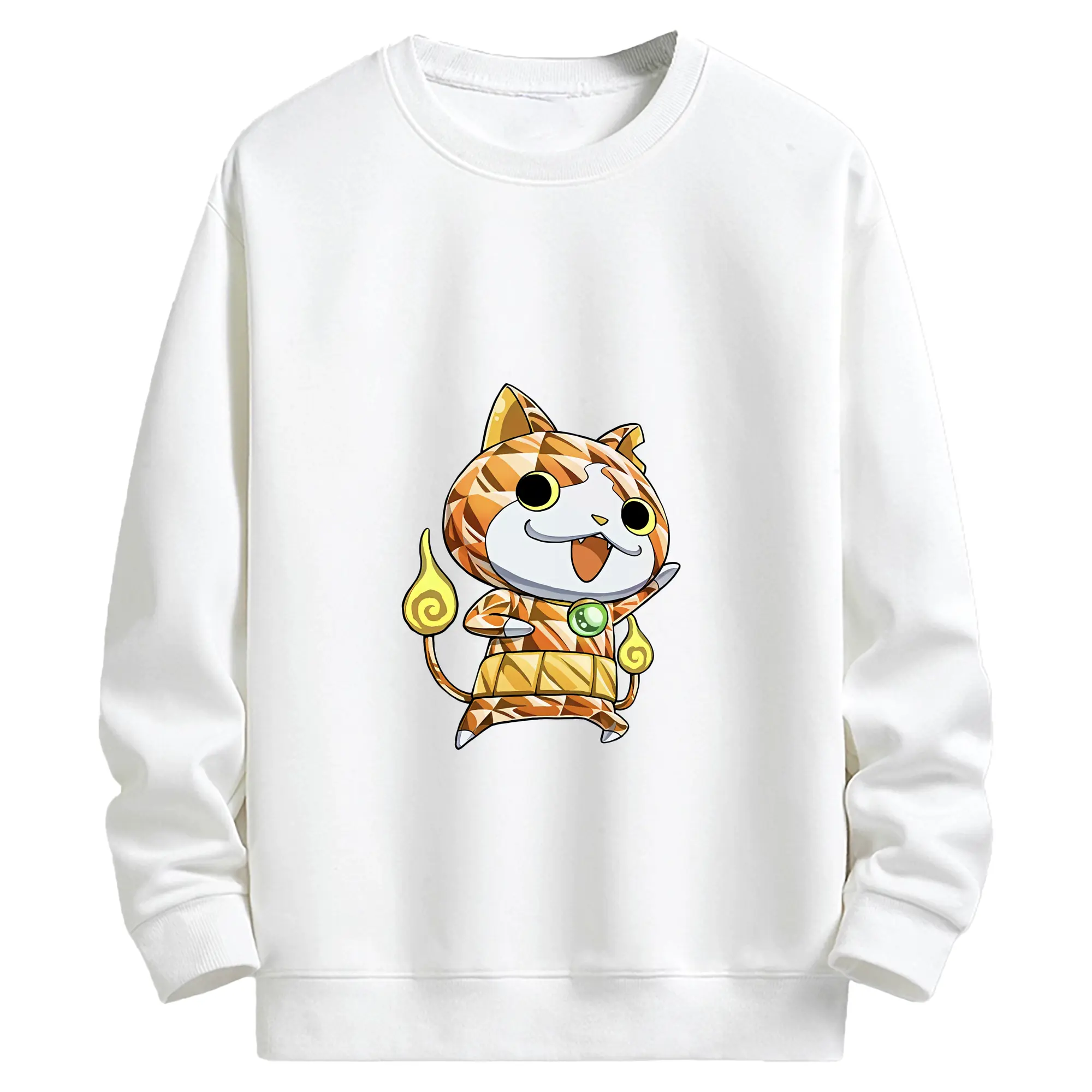 妖怪ウォッチ グッズ,ジバニャン - キッズ クルーネックスウェットシャツ ・ フロントプリント ・ 綿80％ ポリエステル20％ ・ 快適 通学 スポーツ 日常使い お散歩用