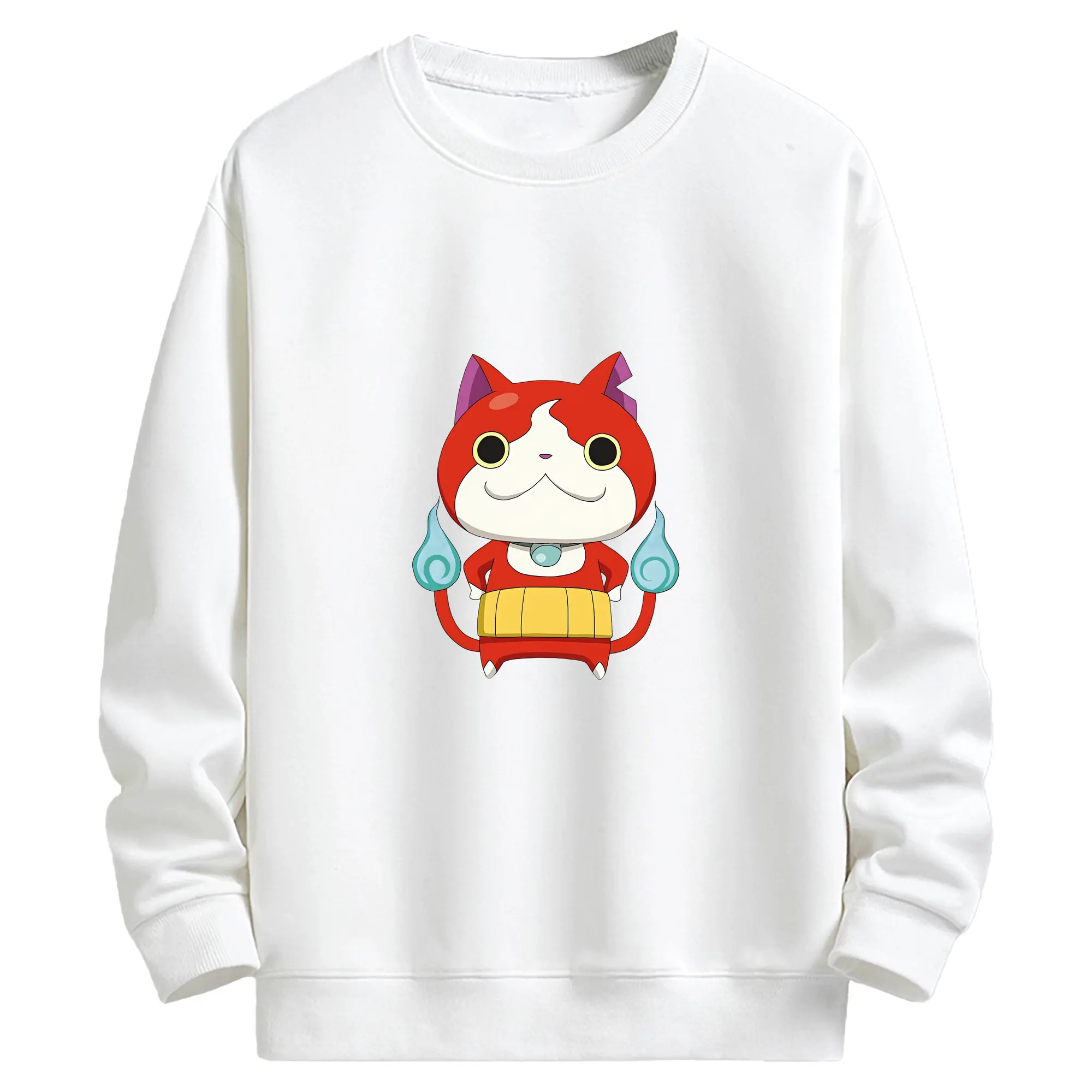 妖怪ウォッチ グッズ,ジバニャン - キッズ クルーネックスウェットシャツ ・ フロントプリント ・ 綿80％ ポリエステル20％ ・ 快適 通学 スポーツ 日常使い お散歩用