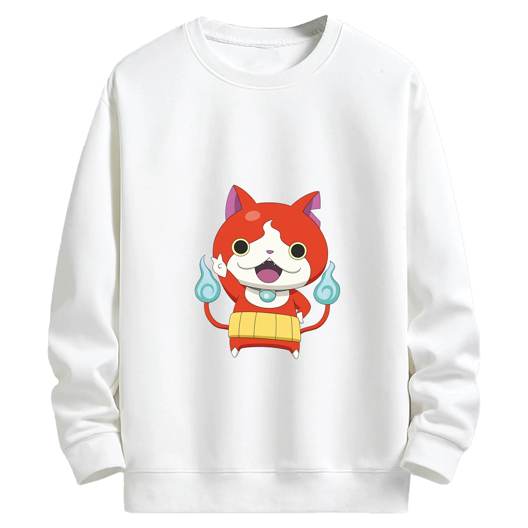 妖怪ウォッチ グッズ,ジバニャン - キッズ クルーネックスウェットシャツ ・ フロントプリント ・ 綿80％ ポリエステル20％ ・ 快適 通学 スポーツ 日常使い お散歩用