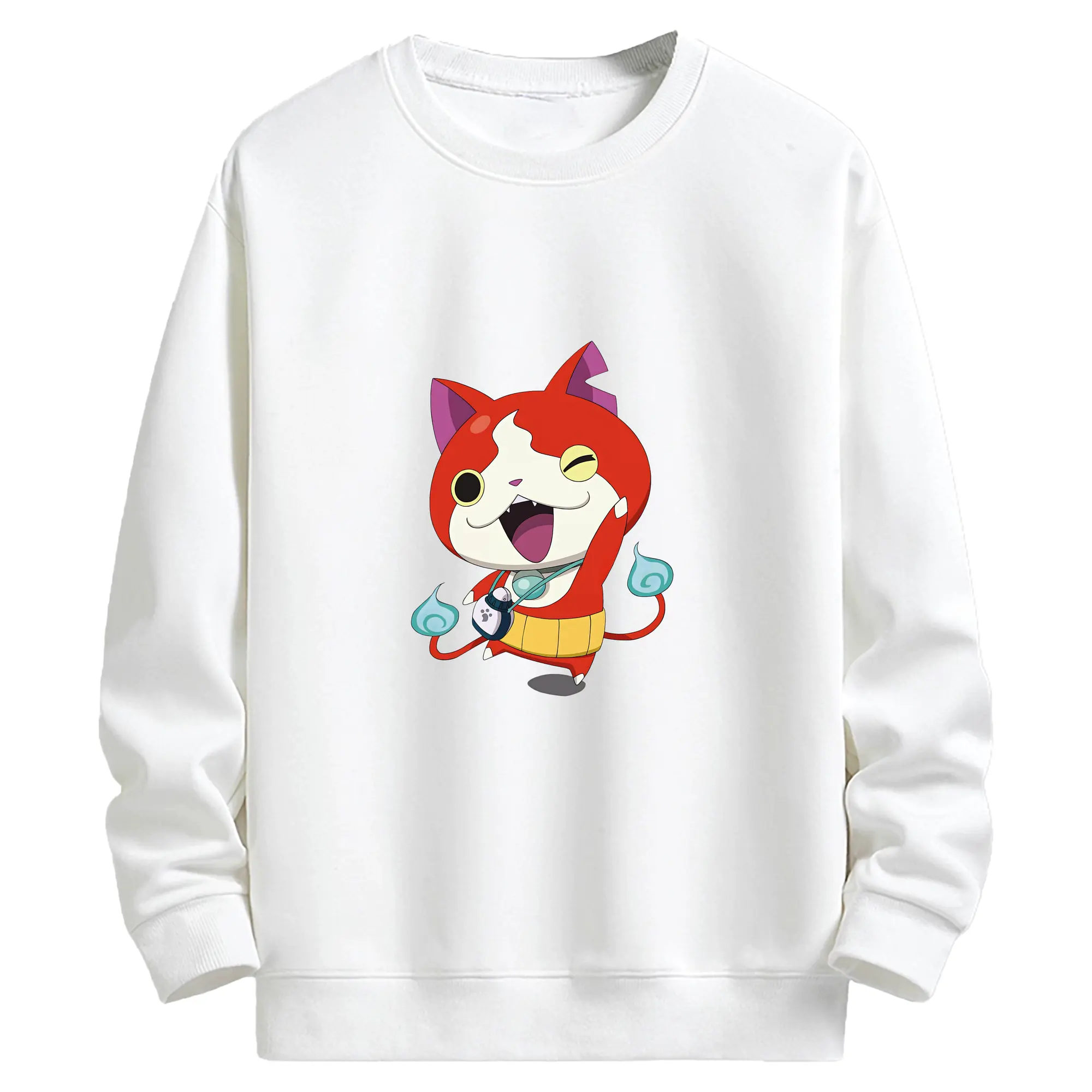 妖怪ウォッチ グッズ,ジバニャン - キッズ クルーネックスウェットシャツ ・ フロントプリント ・ 綿80％ ポリエステル20％ ・ 快適 通学 スポーツ 日常使い お散歩用