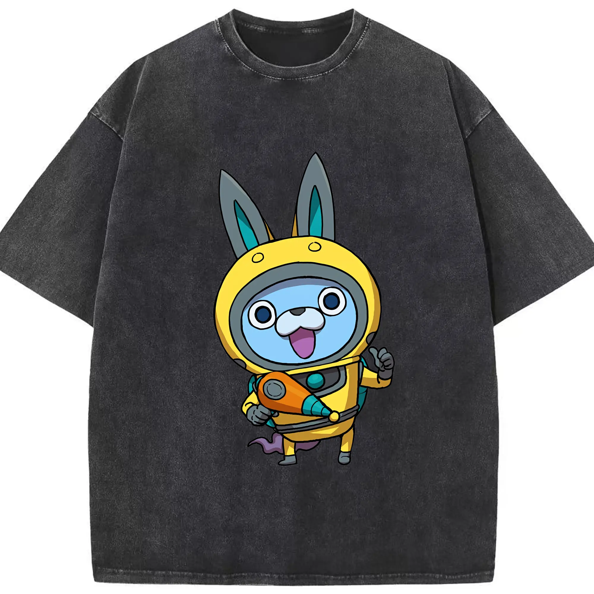 妖怪ウォッチ グッズ,USAピョン - 綿100％ ヴィンテージ風 半袖Tシャツ ・ フロントプリント ・ 柔らか肌触り ・ 通気性 快適 ・ スポーツ カジュアル 外出用