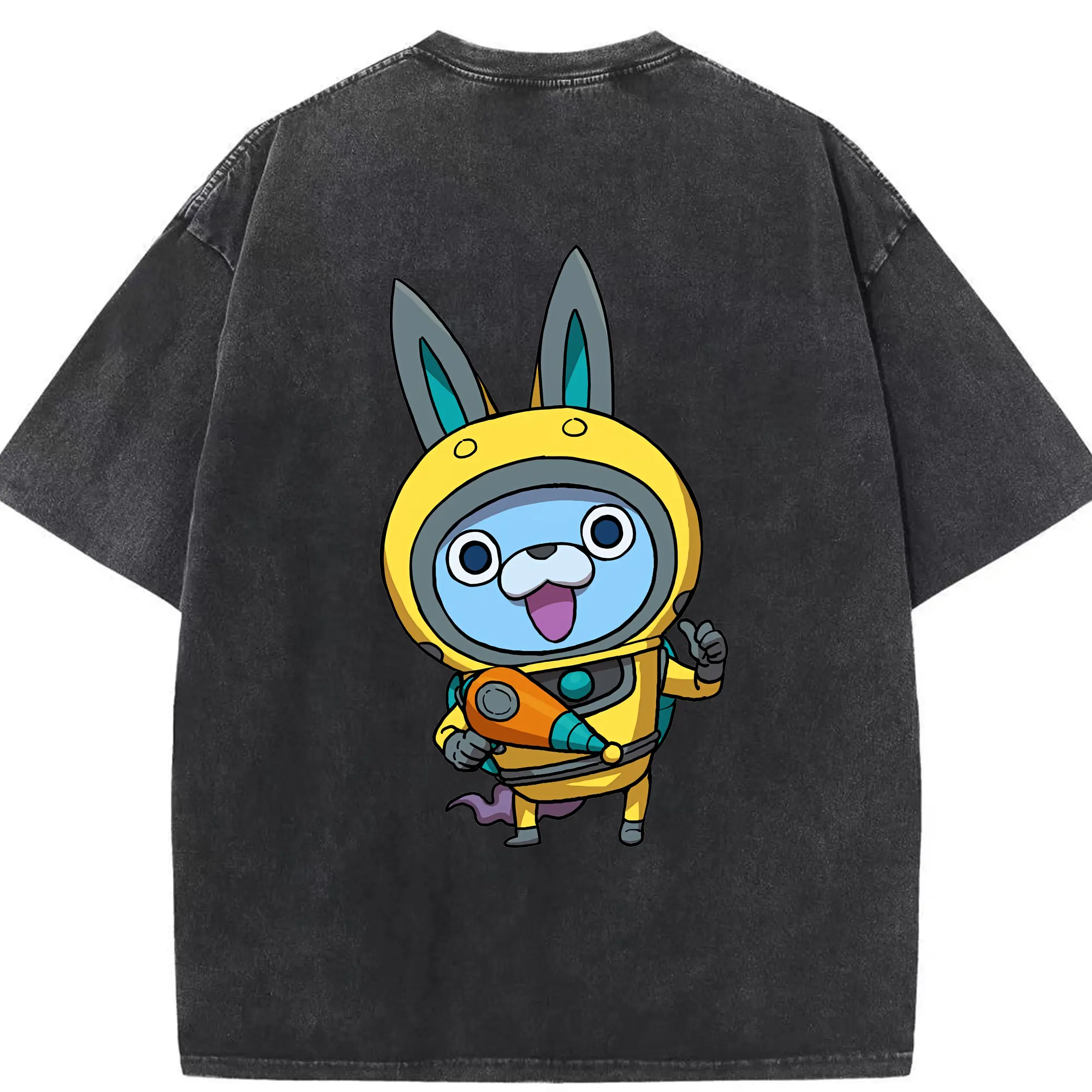 妖怪ウォッチ グッズ,USAピョン - 綿100％ ヴィンテージ風 半袖Tシャツ ・ 背面プリント ・ 柔らか肌触り ・ 通気性 快適 ・ スポーツ カジュアル 外出用