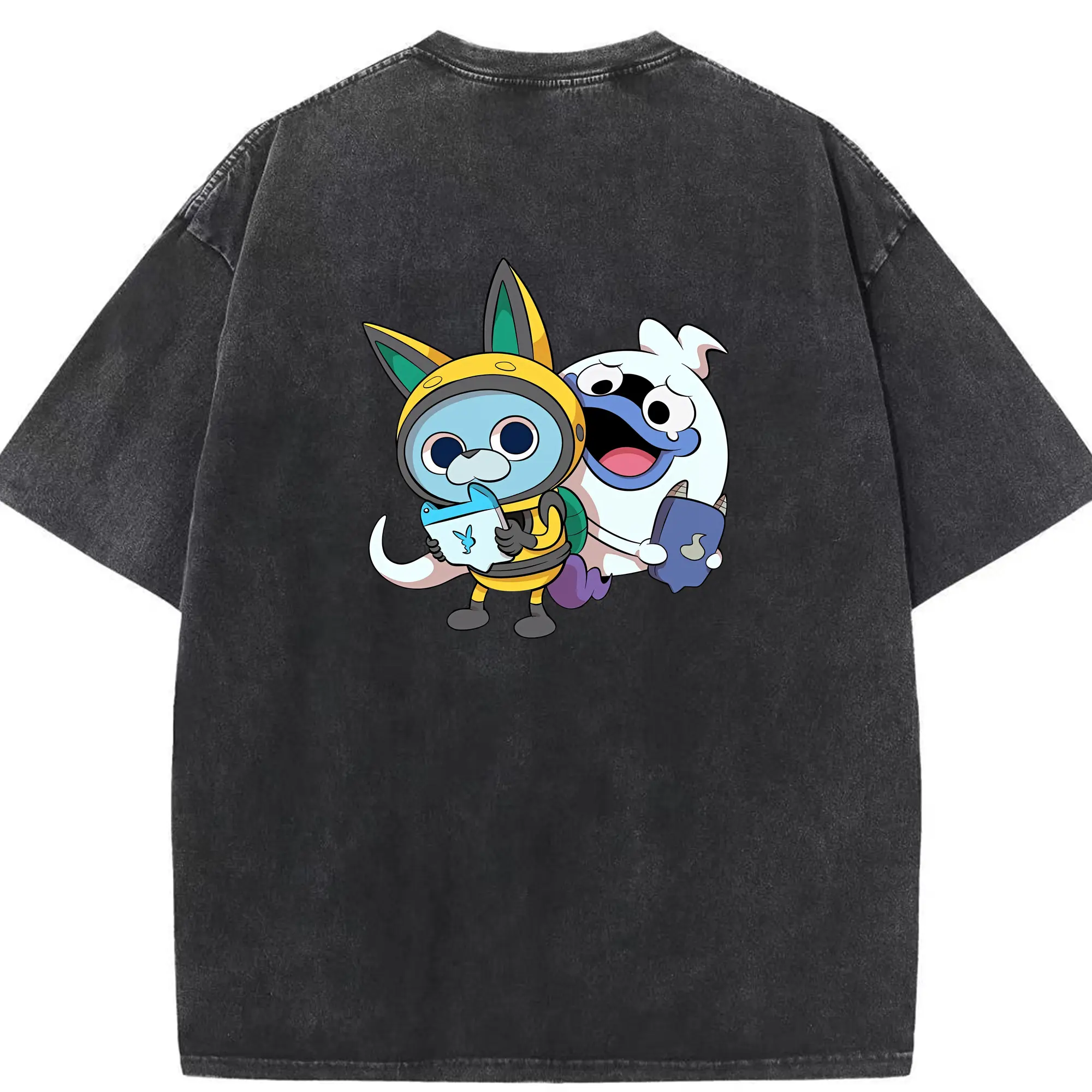 妖怪ウォッチ グッズ,USAピョン - 綿100％ ヴィンテージ風 半袖Tシャツ ・ 背面プリント ・ 柔らか肌触り ・ 通気性 快適 ・ スポーツ カジュアル 外出用