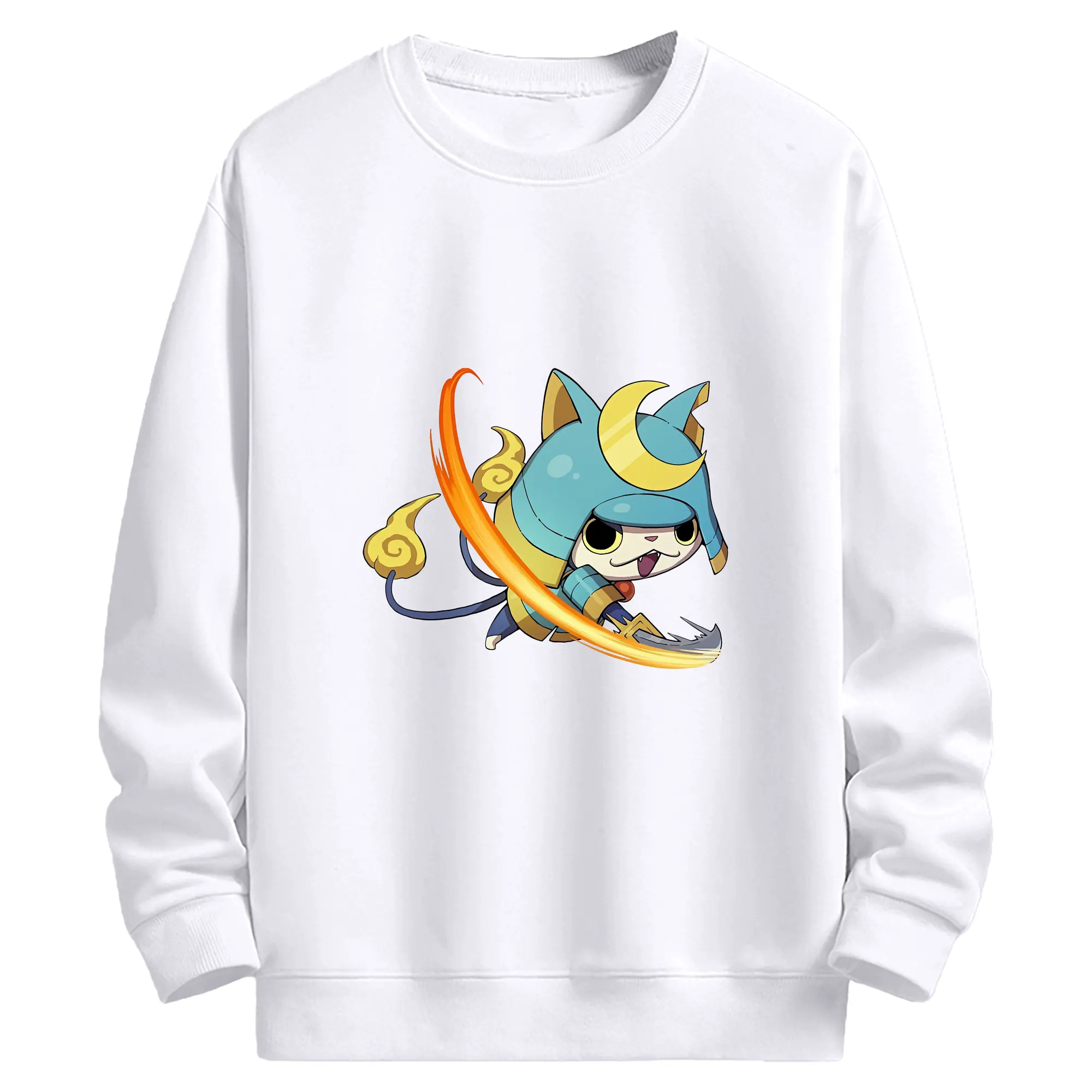 妖怪ウォッチ グッズ,ブシニャン - 高品質 クルーネック スウェット ・ コットン59％ ポリエステル41％ ・ ユニセックス 長袖 トレーナー ・ カジュアル デイリー スポーツ 散歩用