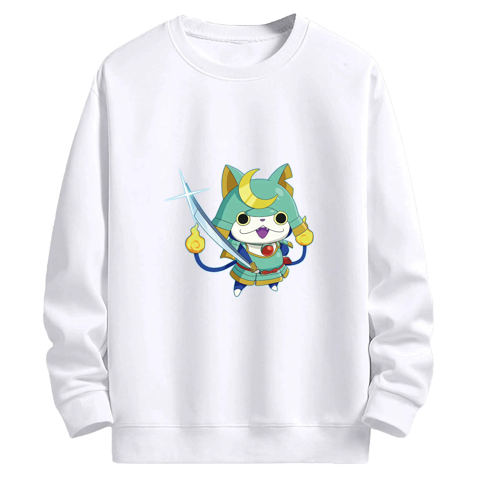 妖怪ウォッチ グッズ,ブシニャン - 高品質 クルーネック スウェット ・ コットン59％ ポリエステル41％ ・ ユニセックス 長袖 トレーナー ・ カジュアル デイリー スポーツ 散歩用