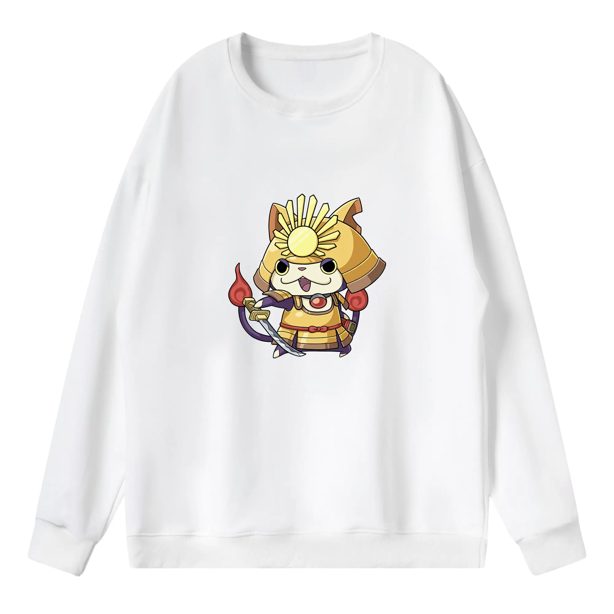 妖怪ウォッチ グッズ,ブシニャン - 薄手 クルーネック スウェット 裏毛260g · ポリエステル 春秋向け カジュアル 男女兼用 · トレーナー デイリー スポーツ 散歩に最適