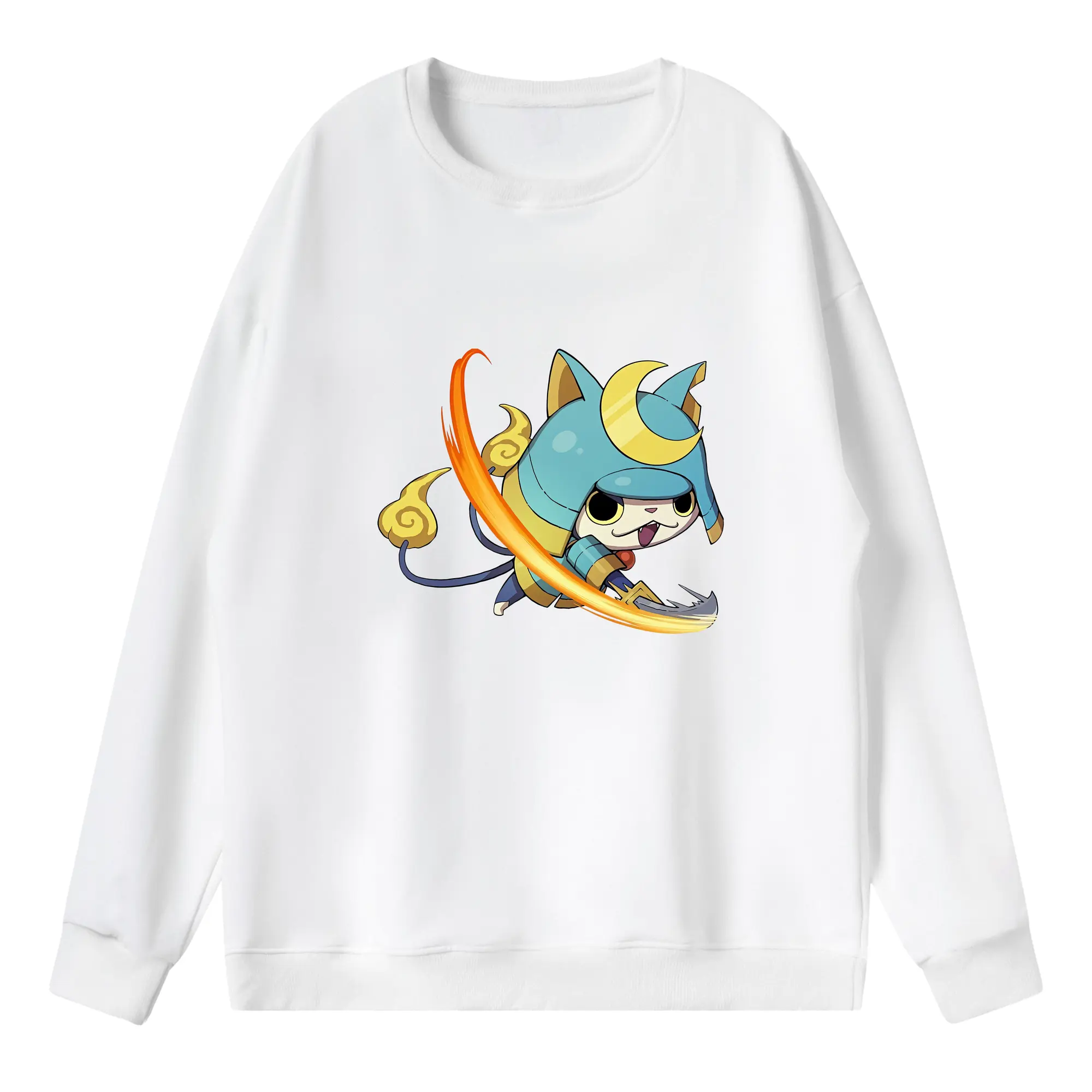 妖怪ウォッチ グッズ,ブシニャン - 薄手 クルーネック スウェット 裏毛260g · ポリエステル 春秋向け カジュアル 男女兼用 · トレーナー デイリー スポーツ 散歩に最適