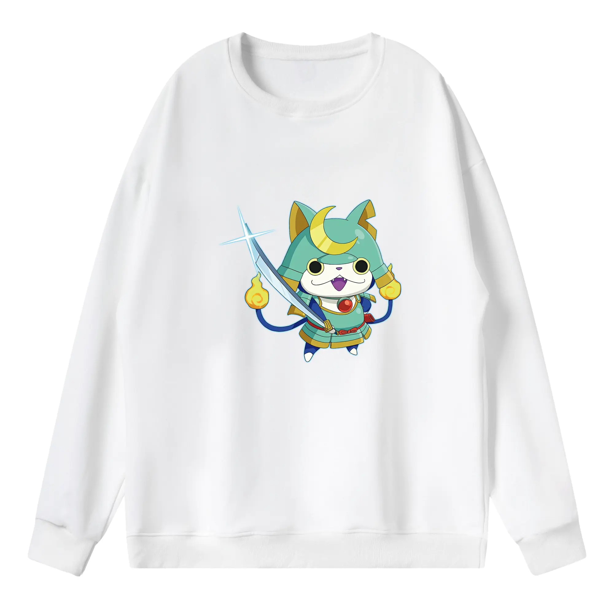 妖怪ウォッチ グッズ,ブシニャン - 薄手 クルーネック スウェット 裏毛260g · ポリエステル 春秋向け カジュアル 男女兼用 · トレーナー デイリー スポーツ 散歩に最適