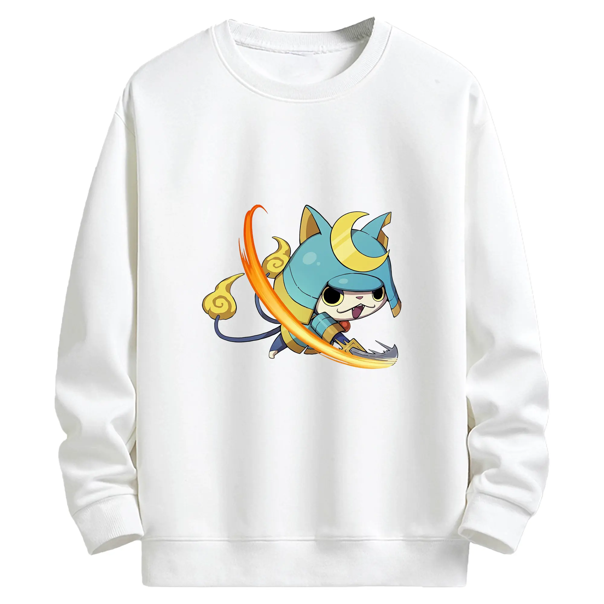 妖怪ウォッチ グッズ,ブシニャン - キッズ クルーネックスウェットシャツ ・ フロントプリント ・ 綿80％ ポリエステル20％ ・ 快適 通学 スポーツ 日常使い お散歩用