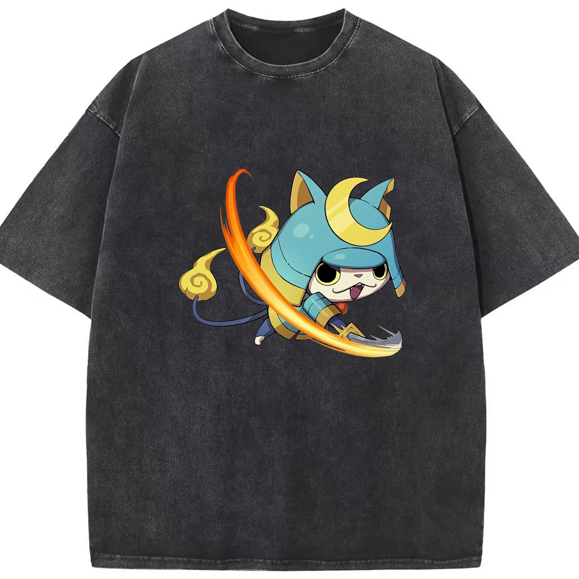 妖怪ウォッチ グッズ,ブシニャン - 綿100％ ヴィンテージ風 半袖Tシャツ ・ フロントプリント ・ 柔らか肌触り ・ 通気性 快適 ・ スポーツ カジュアル 外出用