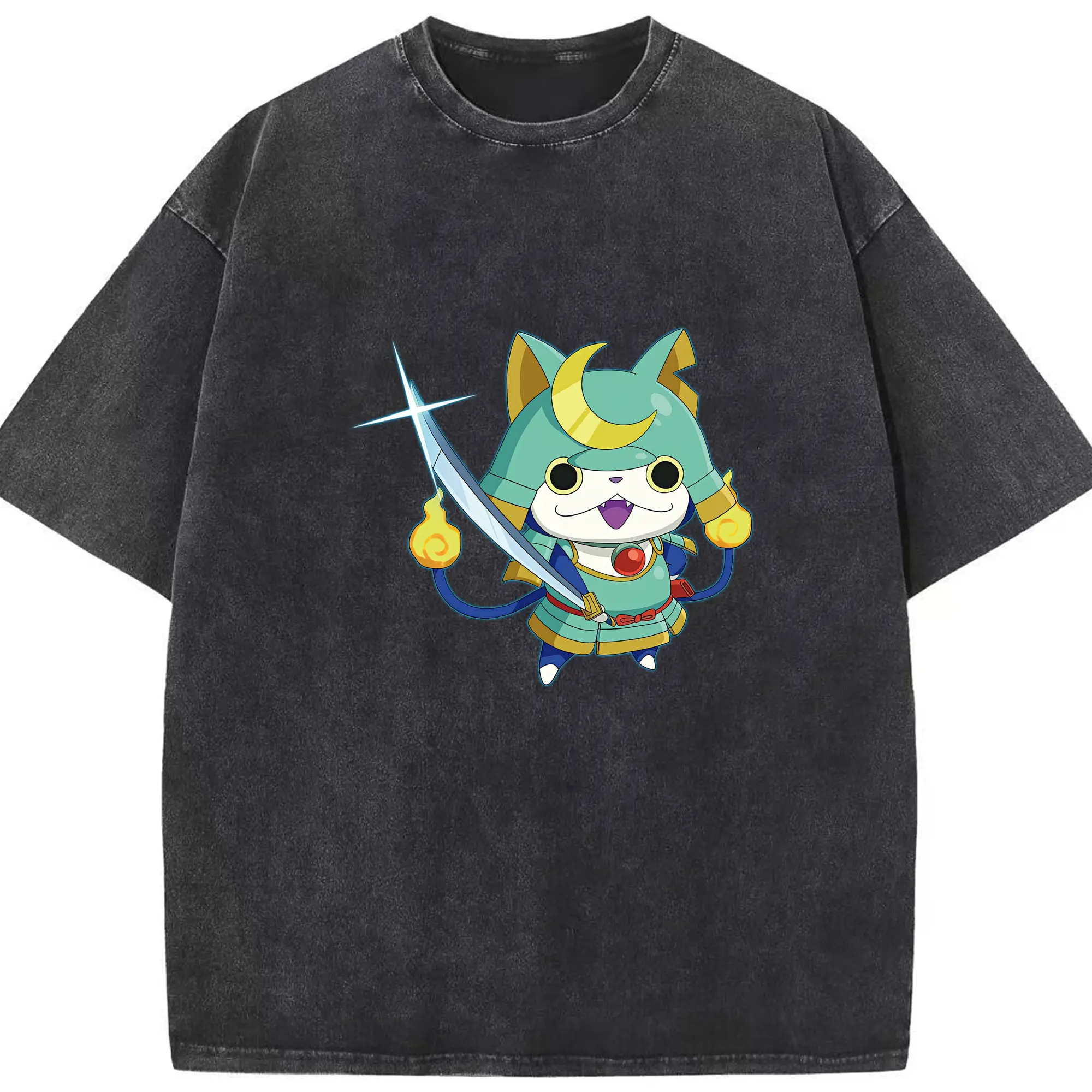 妖怪ウォッチ グッズ,ブシニャン - 綿100％ ヴィンテージ風 半袖Tシャツ ・ フロントプリント ・ 柔らか肌触り ・ 通気性 快適 ・ スポーツ カジュアル 外出用