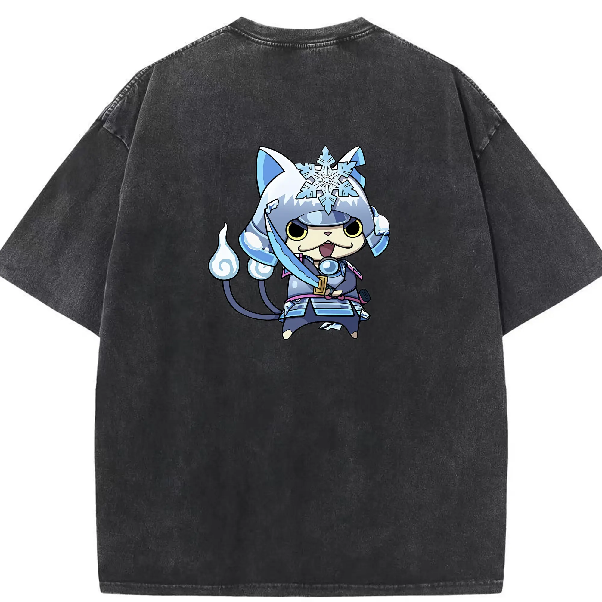 妖怪ウォッチ グッズ,ブシニャン - 綿100％ ヴィンテージ風 半袖Tシャツ ・ 背面プリント ・ 柔らか肌触り ・ 通気性 快適 ・ スポーツ カジュアル 外出用