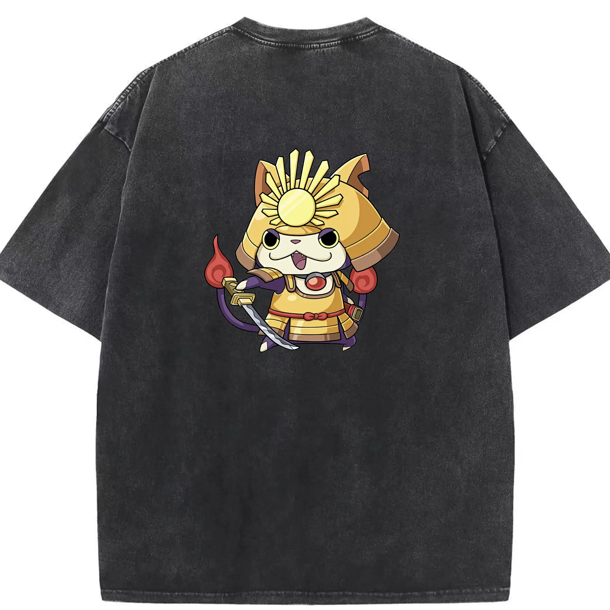 妖怪ウォッチ グッズ,ブシニャン - 綿100％ ヴィンテージ風 半袖Tシャツ ・ 背面プリント ・ 柔らか肌触り ・ 通気性 快適 ・ スポーツ カジュアル 外出用