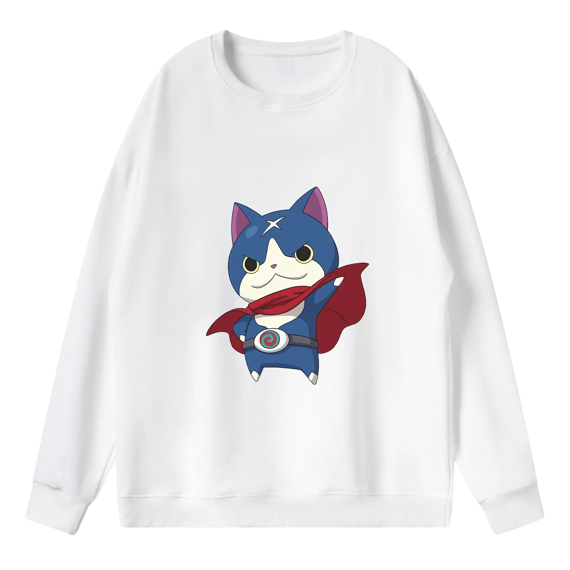 妖怪ウォッチ グッズ,ダークニャン - 薄手 クルーネック スウェット 裏毛260g · ポリエステル 春秋向け カジュアル 男女兼用 · トレーナー デイリー スポーツ 散歩に最適