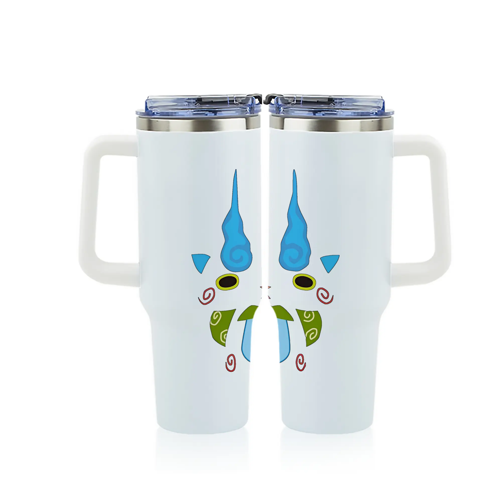 妖怪ウォッチ グッズ,コマさん - 1200mL フルプリント車用タンブラー ・ 304ステンレス 内側 ・ 201ステンレス 外側 ・ 保温 保冷 ・ 通勤 ドライブ アウトドア用