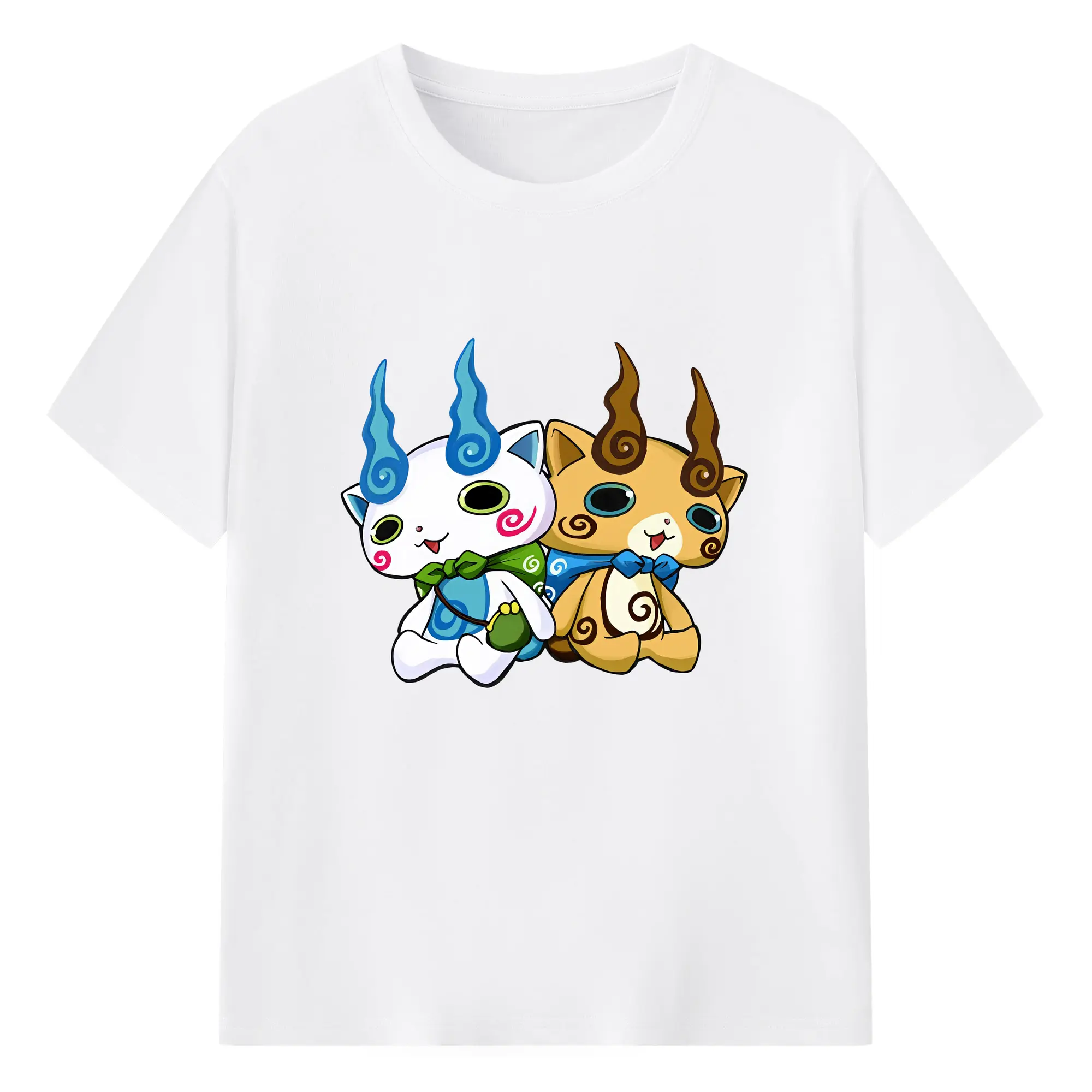 妖怪ウォッチ グッズ,コマさん - 綿100％ 半袖Tシャツ ・ フロントプリント ・ 快適 通気性 ・ 日常使い 散歩 スポーツ用
