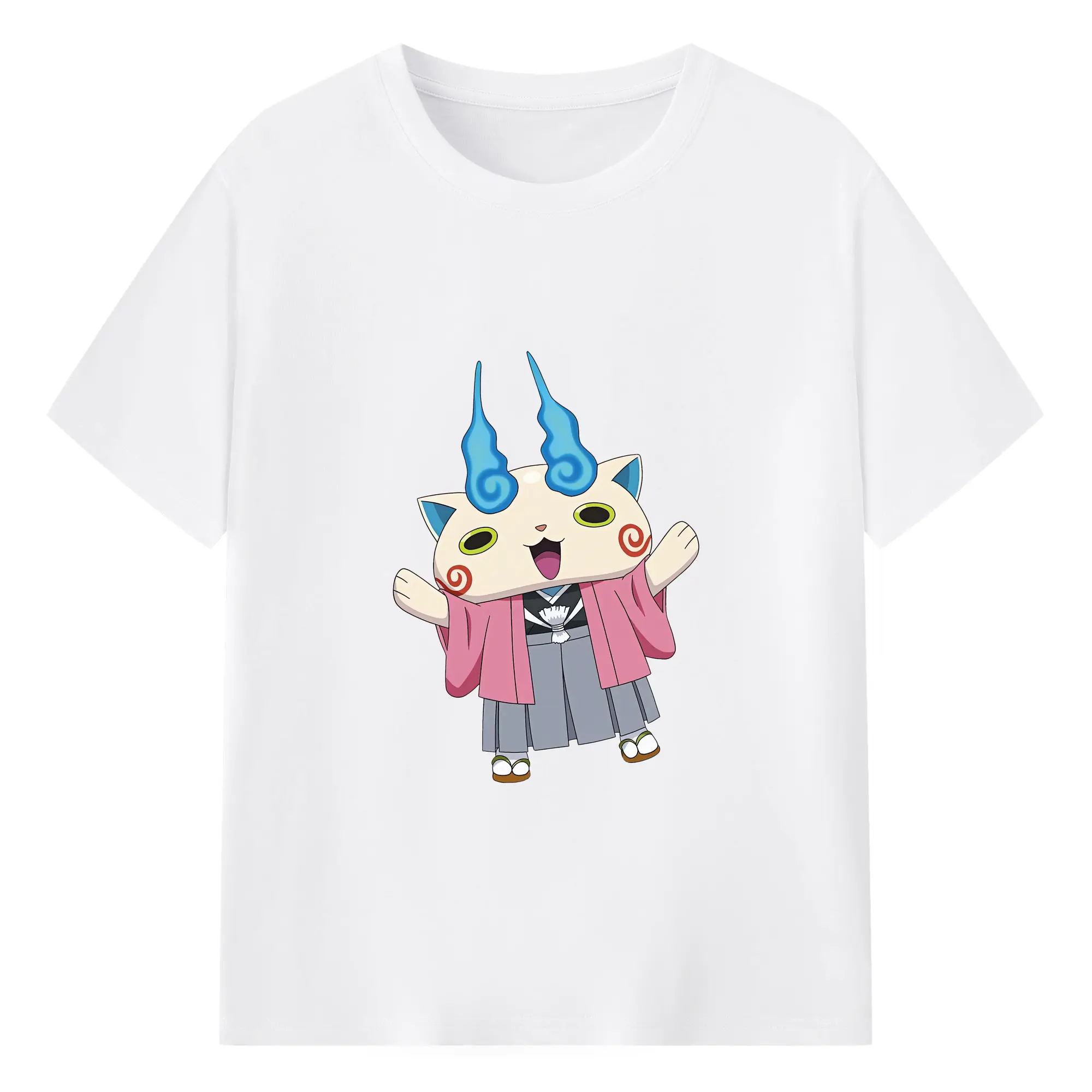 妖怪ウォッチ グッズ,コマさん - 綿100％ 半袖Tシャツ ・ フロントプリント ・ 快適 通気性 ・ 日常使い 散歩 スポーツ用