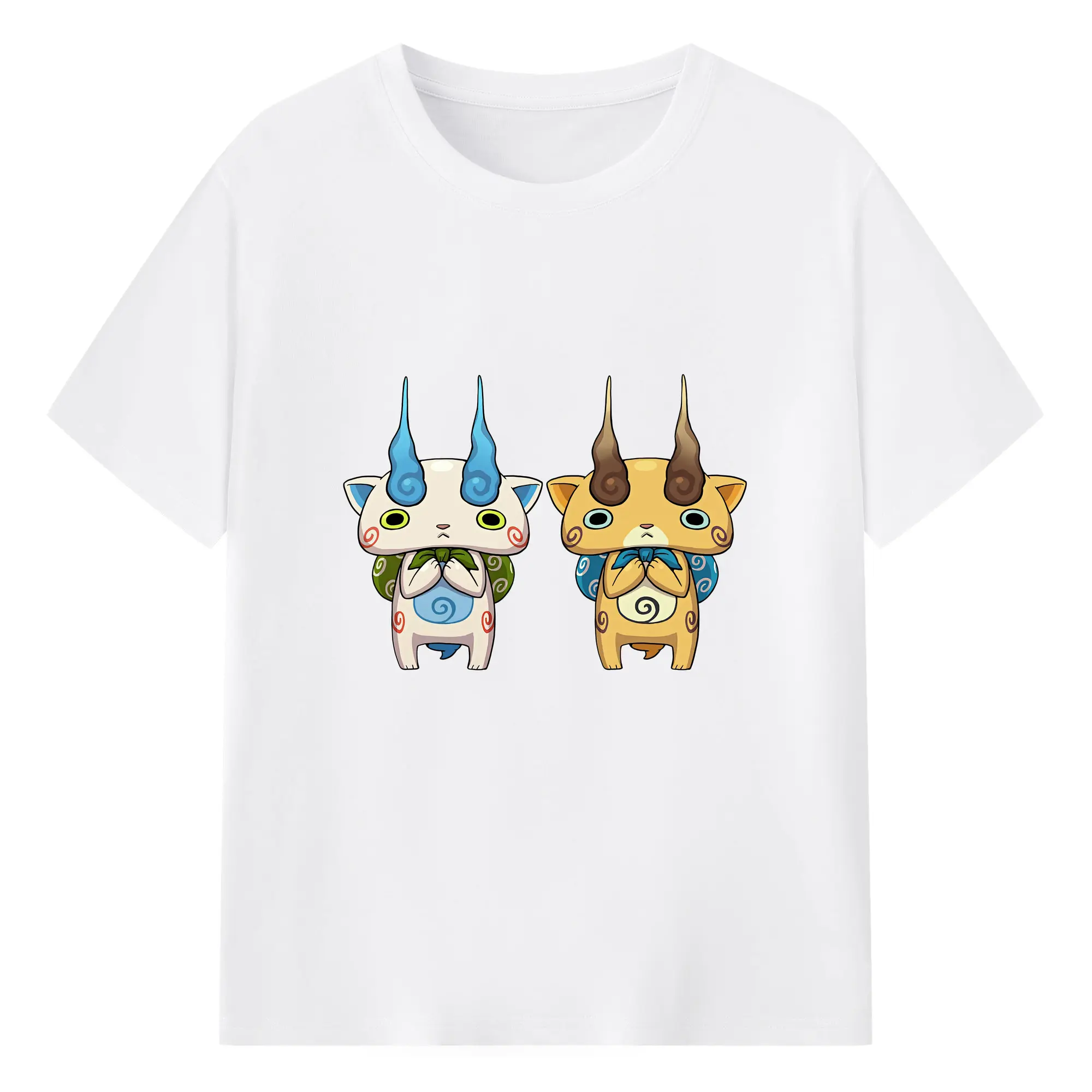 妖怪ウォッチ グッズ,コマさん - 綿100％ 半袖Tシャツ ・ フロントプリント ・ 快適 通気性 ・ 日常使い 散歩 スポーツ用