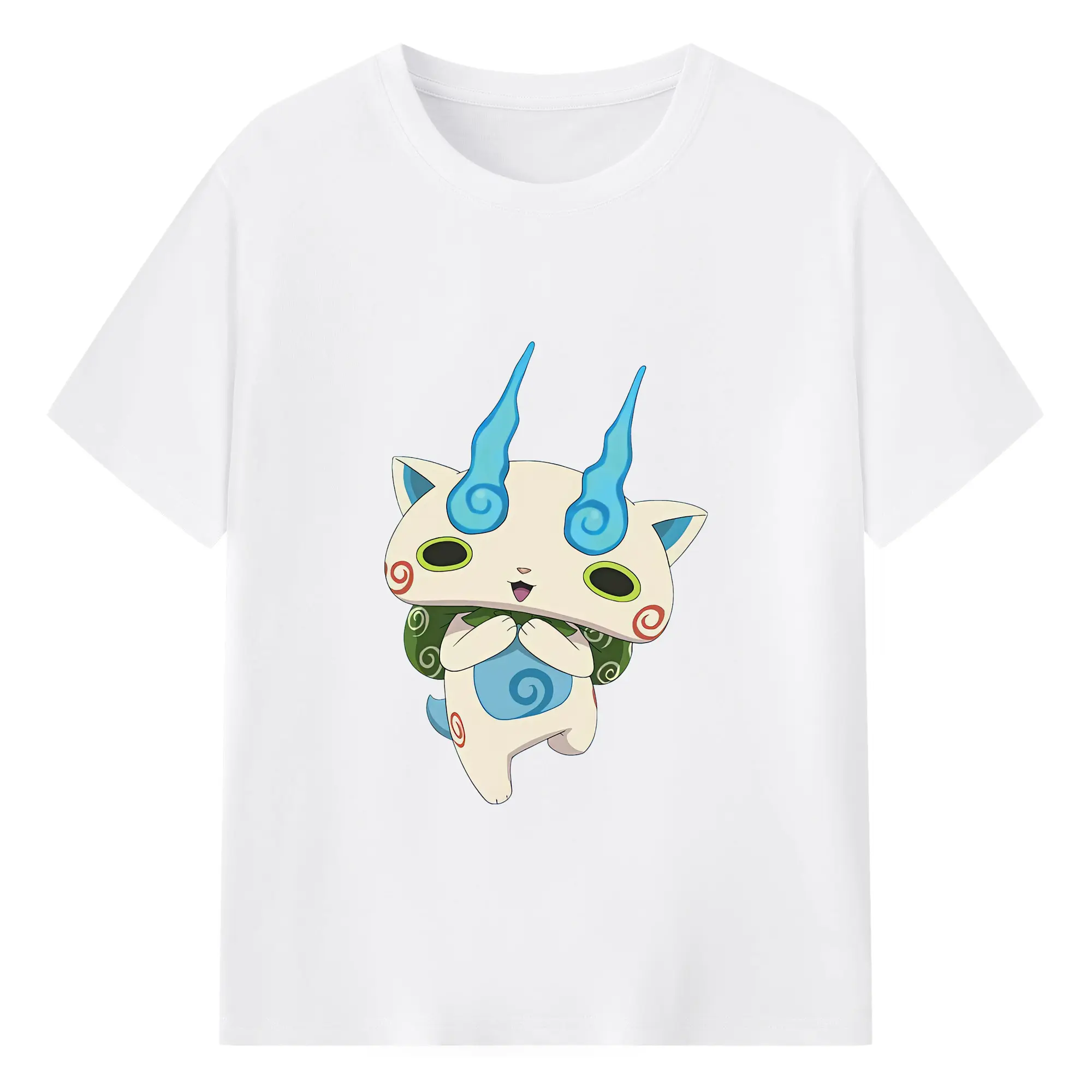 妖怪ウォッチ グッズ,コマさん - 綿100％ 半袖Tシャツ ・ フロントプリント ・ 快適 通気性 ・ 日常使い 散歩 スポーツ用