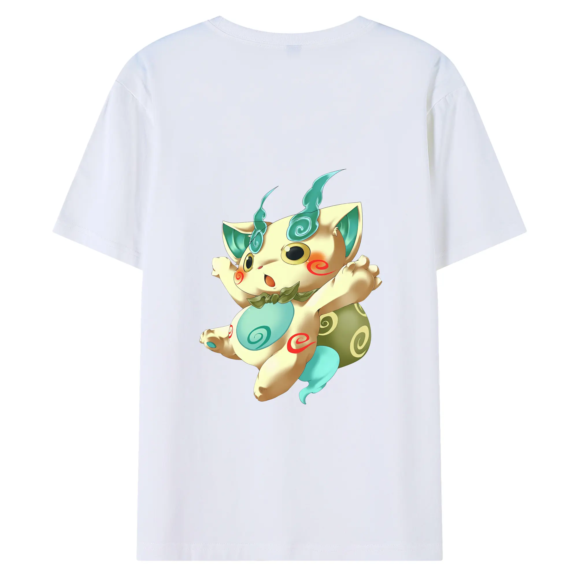 妖怪ウォッチ グッズ,コマさん - 綿100％ 半袖Tシャツ ・ バックプリント ・ 快適 通気性 ・ 日常使い 散歩 スポーツ用