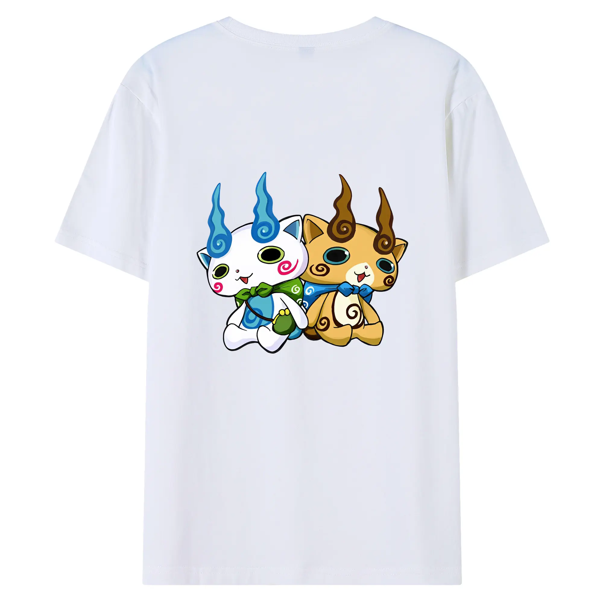 妖怪ウォッチ グッズ,コマさん - 綿100％ 半袖Tシャツ ・ バックプリント ・ 快適 通気性 ・ 日常使い 散歩 スポーツ用