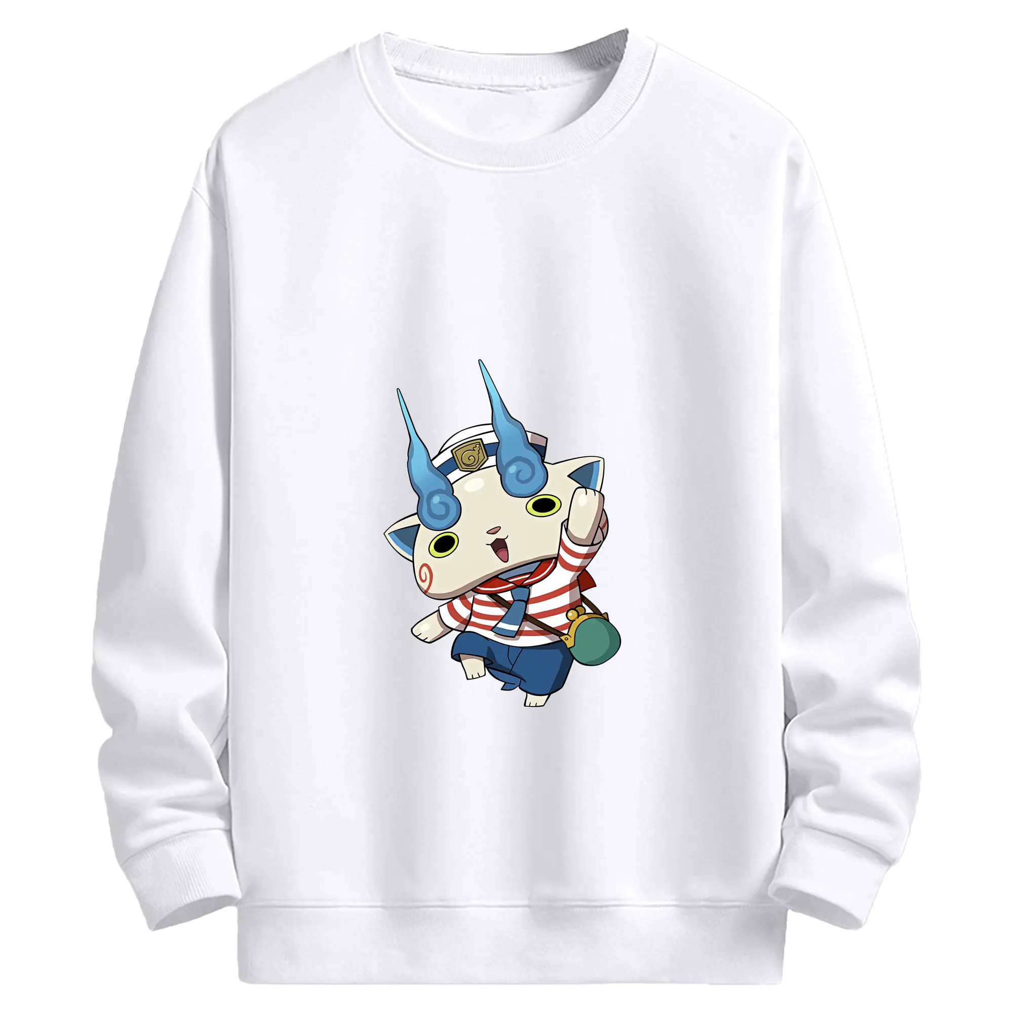 妖怪ウォッチ グッズ,コマさん - 高品質 クルーネック スウェット ・ コットン59％ ポリエステル41％ ・ ユニセックス 長袖 トレーナー ・ カジュアル デイリー スポーツ 散歩用