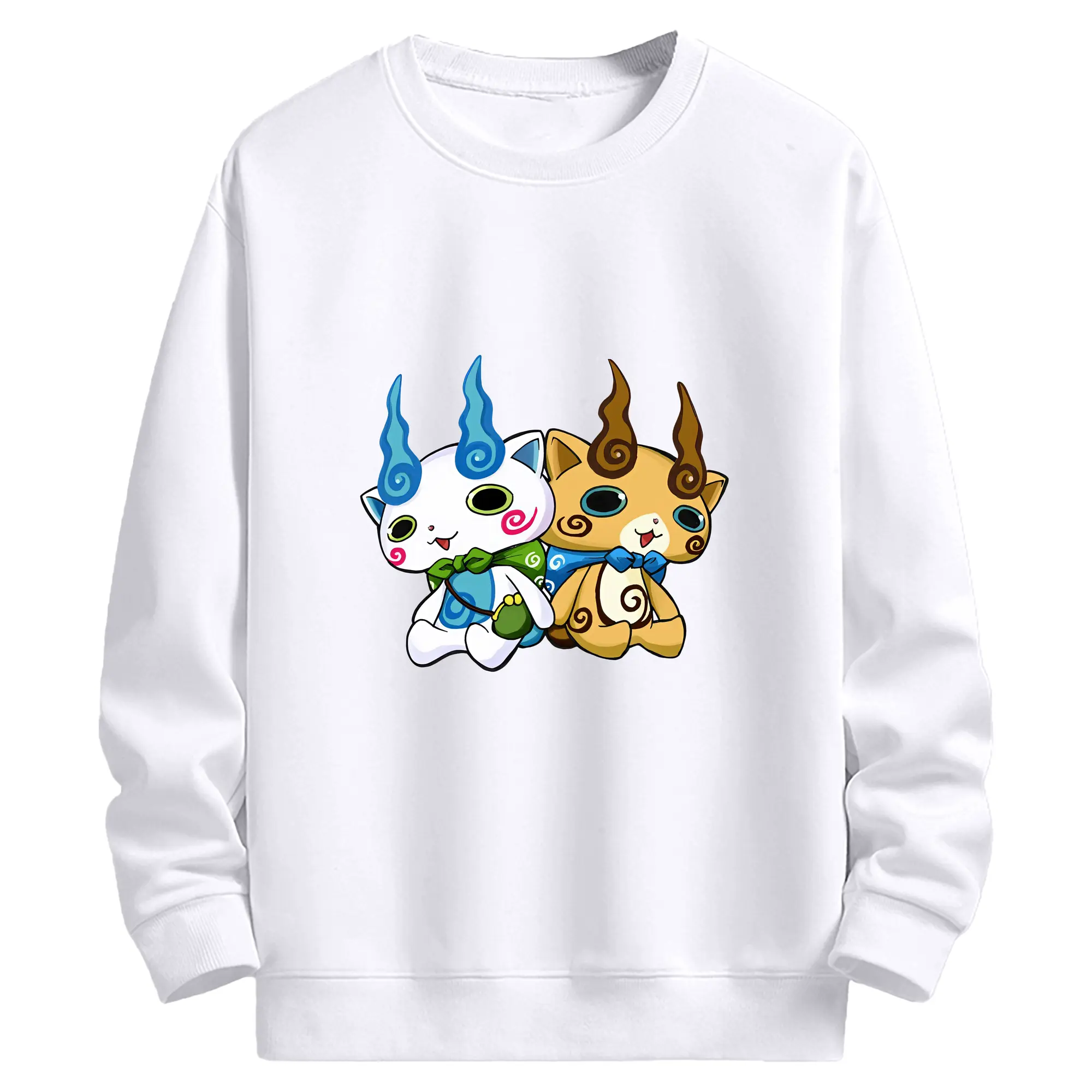 妖怪ウォッチ グッズ,コマさん - 高品質 クルーネック スウェット ・ コットン59％ ポリエステル41％ ・ ユニセックス 長袖 トレーナー ・ カジュアル デイリー スポーツ 散歩用