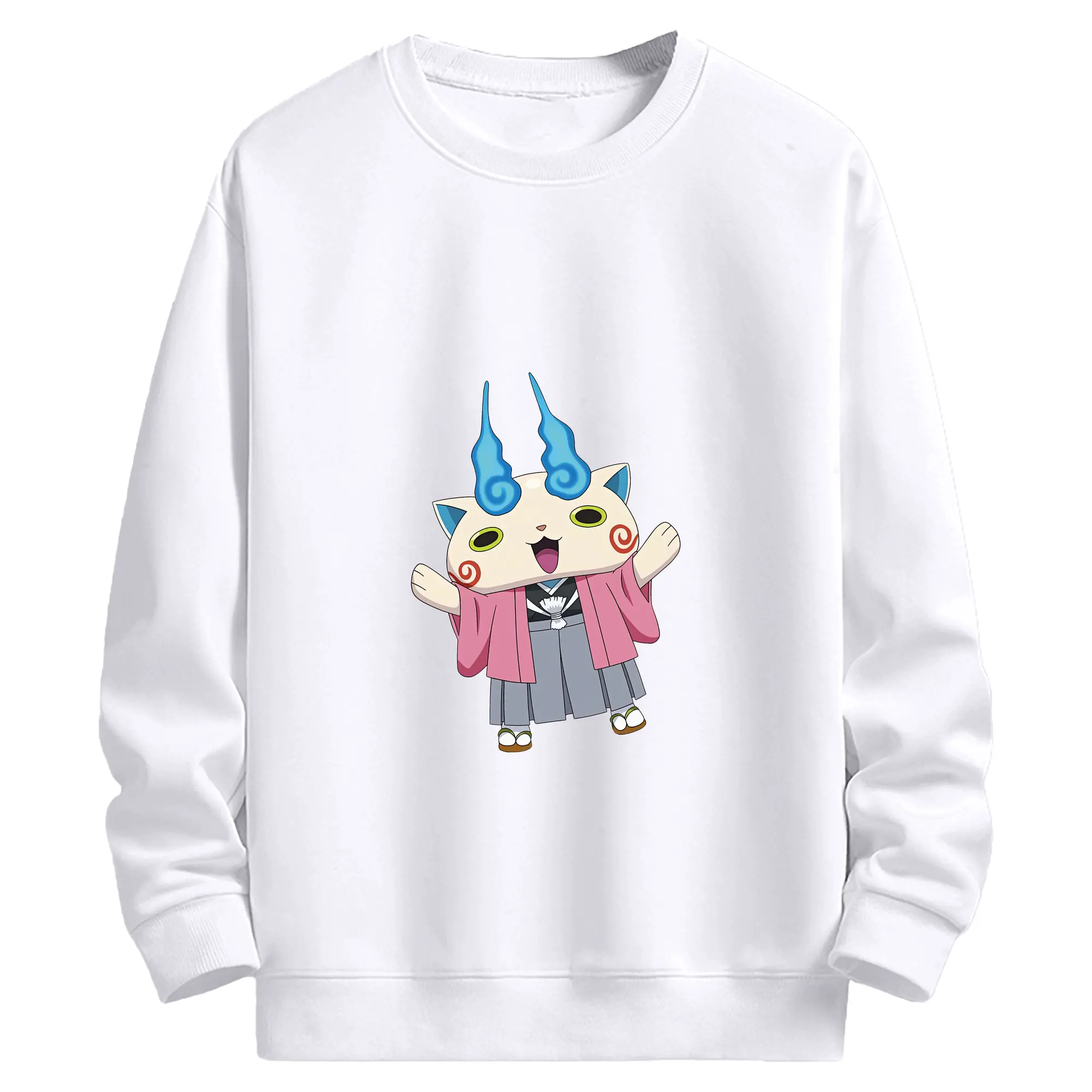 妖怪ウォッチ グッズ,コマさん - 高品質 クルーネック スウェット ・ コットン59％ ポリエステル41％ ・ ユニセックス 長袖 トレーナー ・ カジュアル デイリー スポーツ 散歩用