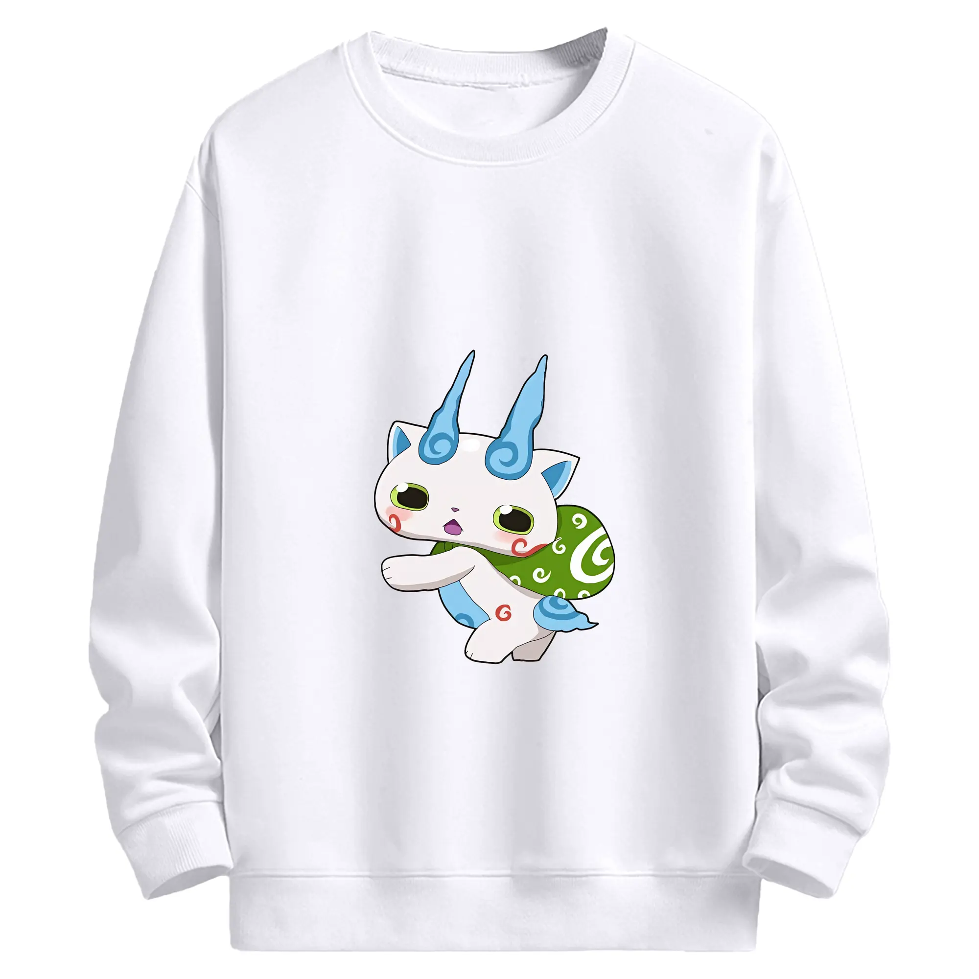 妖怪ウォッチ グッズ,コマさん - 高品質 クルーネック スウェット ・ コットン59％ ポリエステル41％ ・ ユニセックス 長袖 トレーナー ・ カジュアル デイリー スポーツ 散歩用