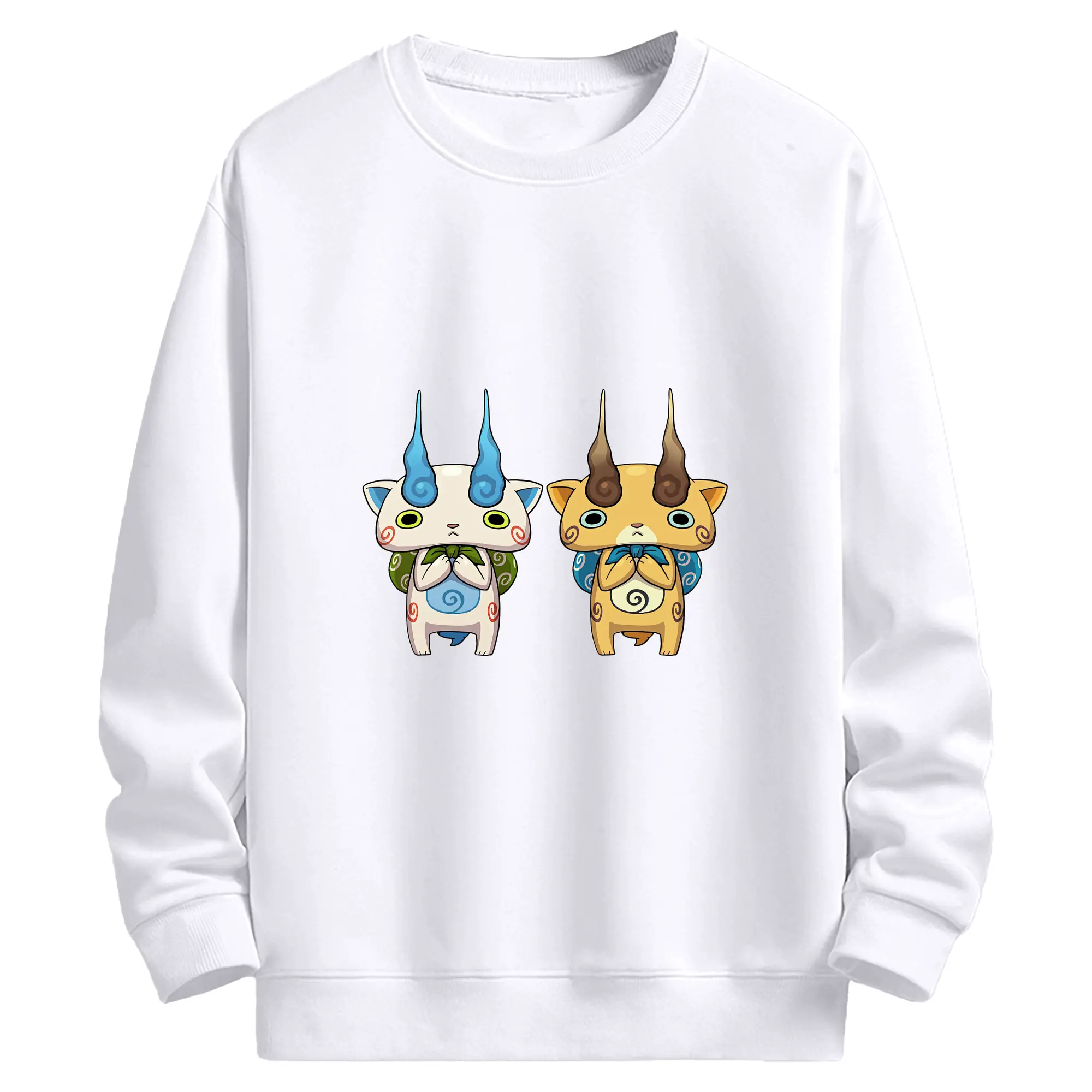 妖怪ウォッチ グッズ,コマさん - 高品質 クルーネック スウェット ・ コットン59％ ポリエステル41％ ・ ユニセックス 長袖 トレーナー ・ カジュアル デイリー スポーツ 散歩用