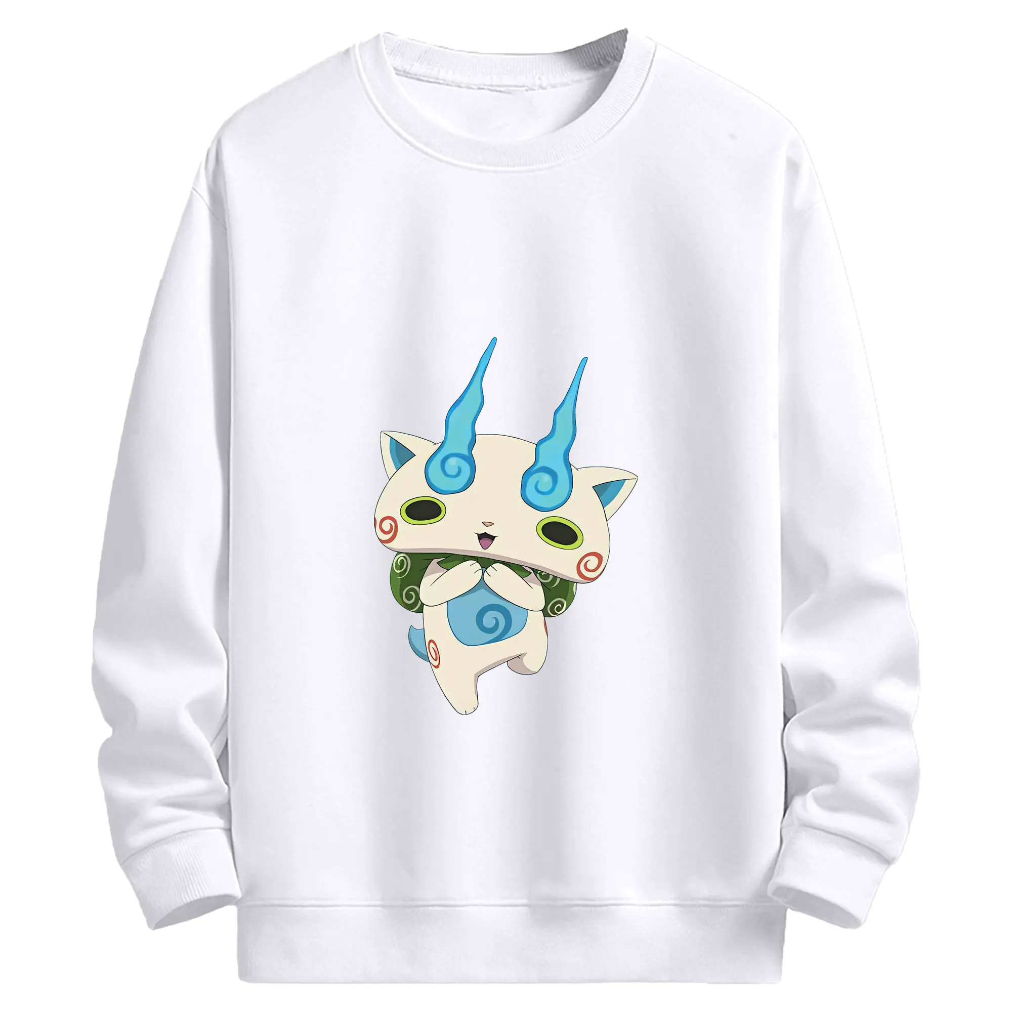 妖怪ウォッチ グッズ,コマさん - 高品質 クルーネック スウェット ・ コットン59％ ポリエステル41％ ・ ユニセックス 長袖 トレーナー ・ カジュアル デイリー スポーツ 散歩用