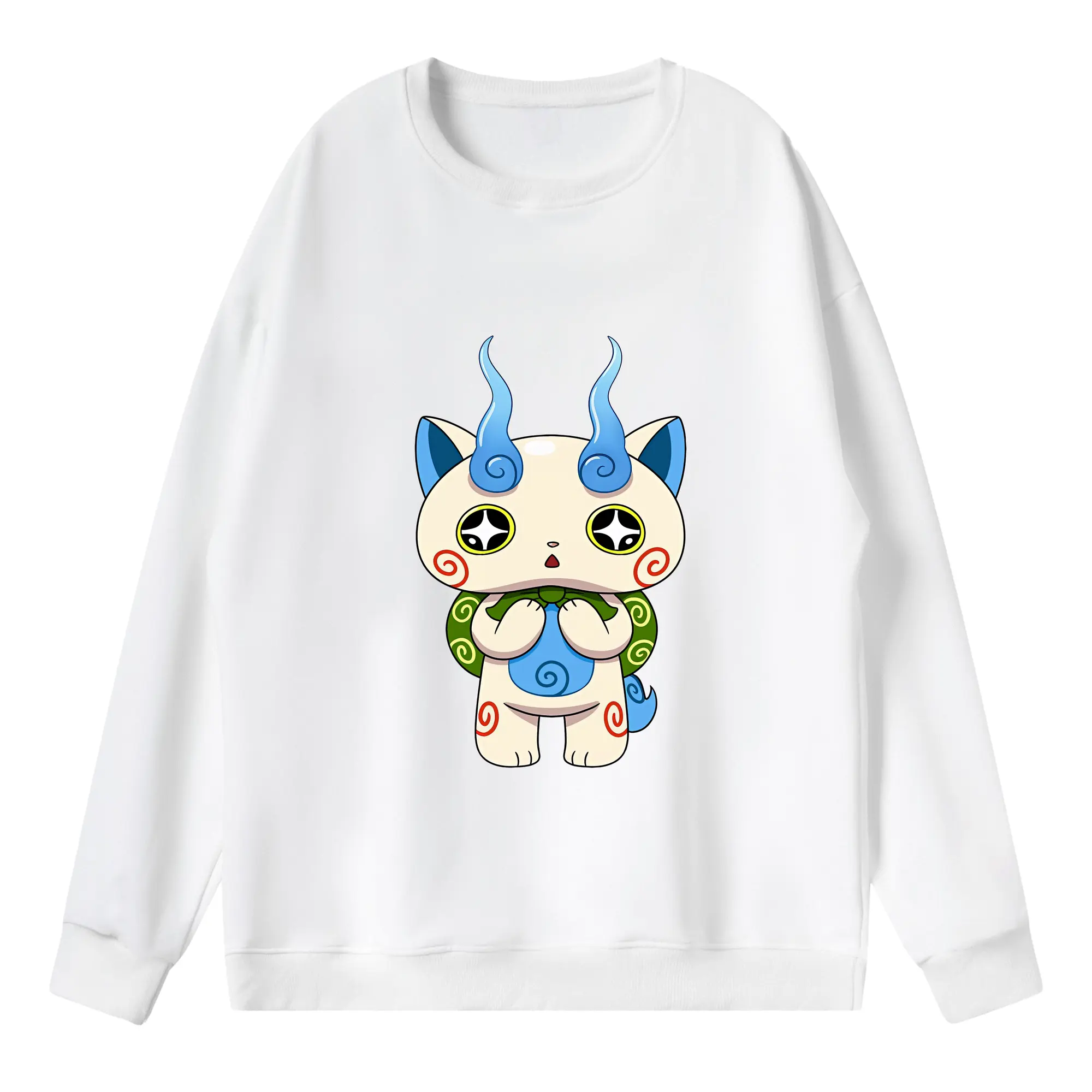 妖怪ウォッチ グッズ,コマさん - 薄手 クルーネック スウェット 裏毛260g · ポリエステル 春秋向け カジュアル 男女兼用 · トレーナー デイリー スポーツ 散歩に最適